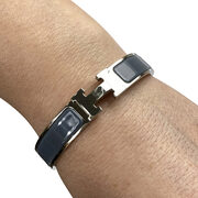 Bracelete Hermès Clic H Cinza
