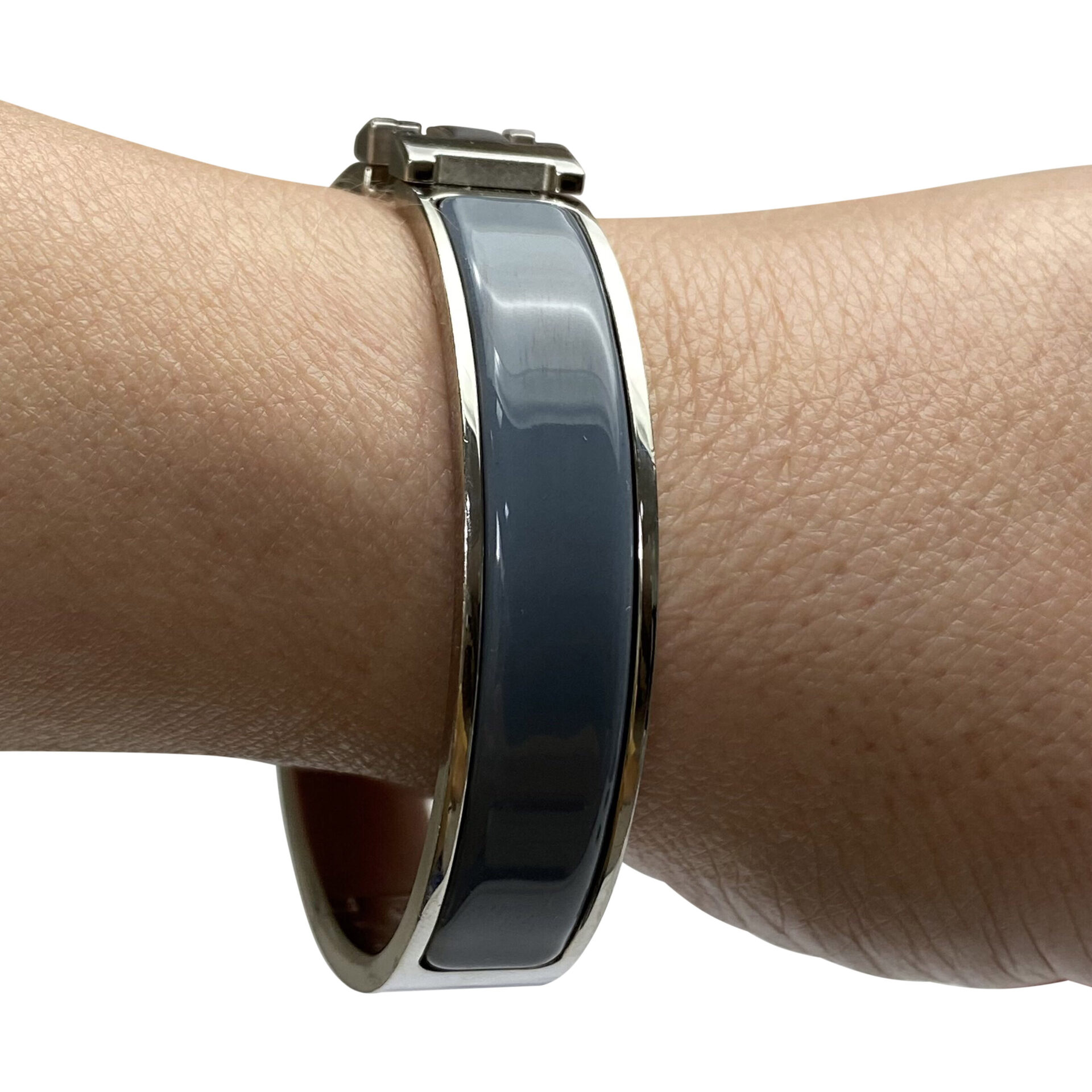 Bracelete Hermès Clic H Cinza