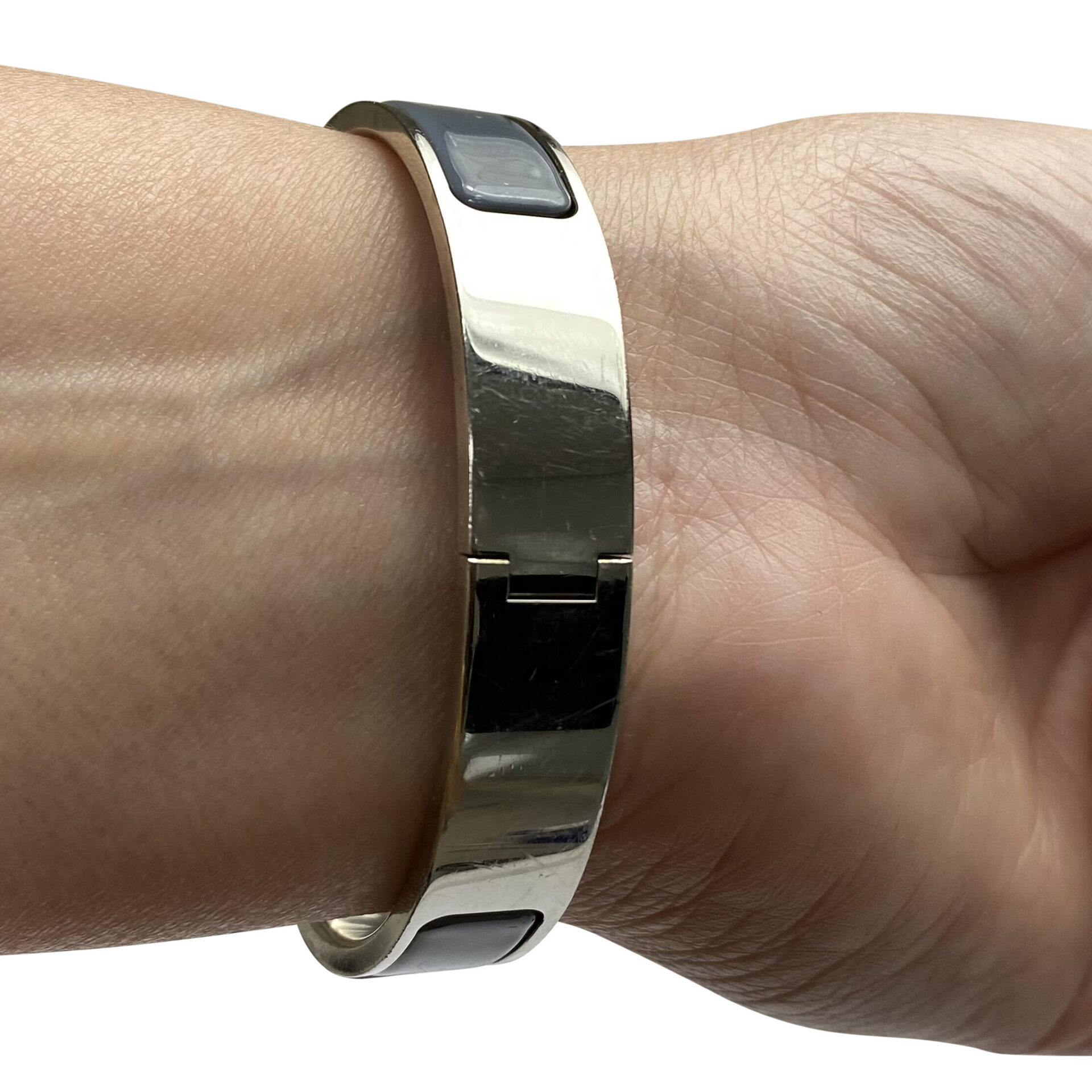 Bracelete Hermès Clic H Cinza