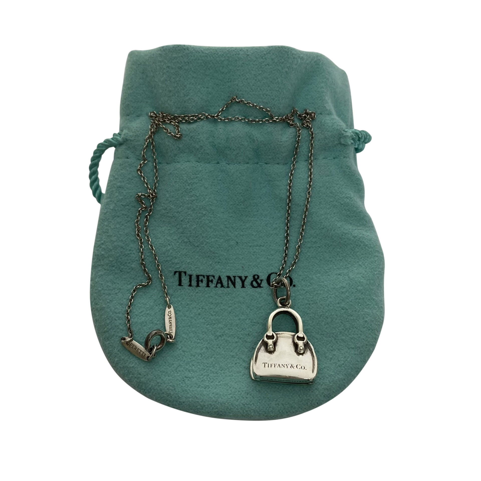 Colar Tiffany & Co. Berloque Bolsa e Coração