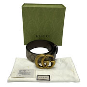 Cinto Gucci GG Monograma e Marrom