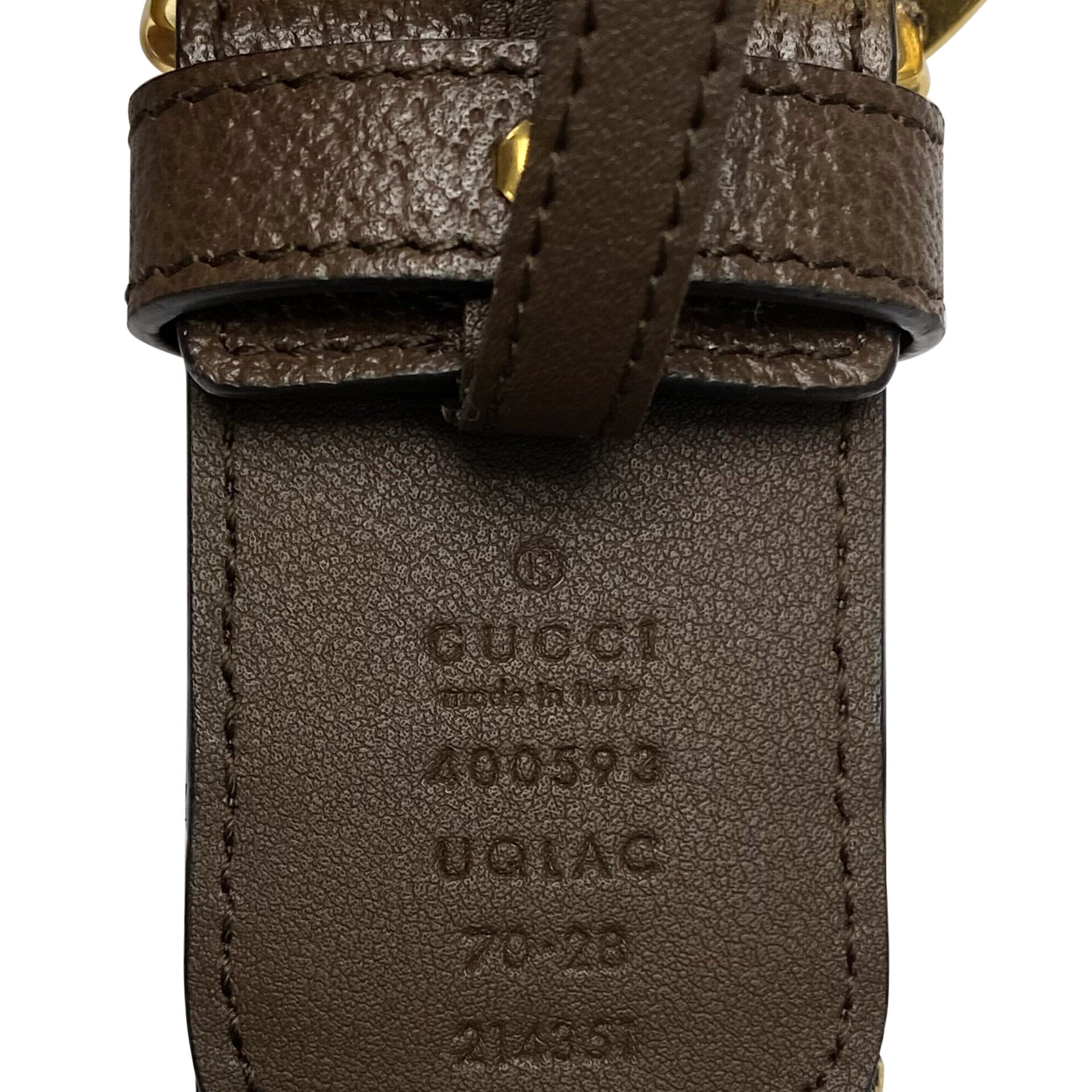 Cinto Gucci GG Canvas e Marrom