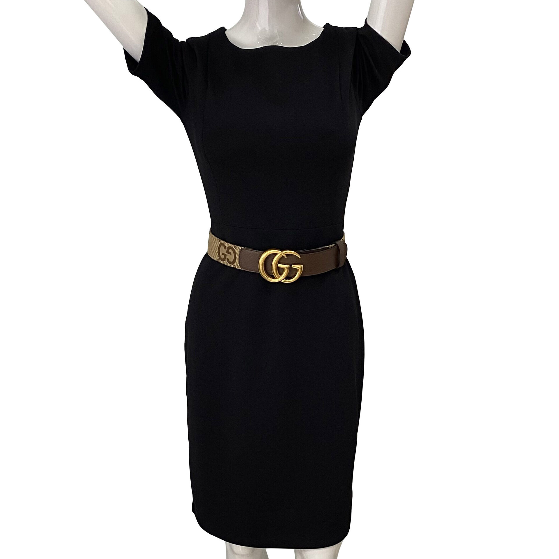 Cinto Gucci GG Canvas e Marrom