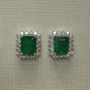 Par de Brincos Esmeraldas - 3.68 ct.