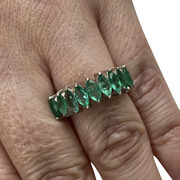 Meia Aliança Esmeraldas Navetes - 1.35 ct.