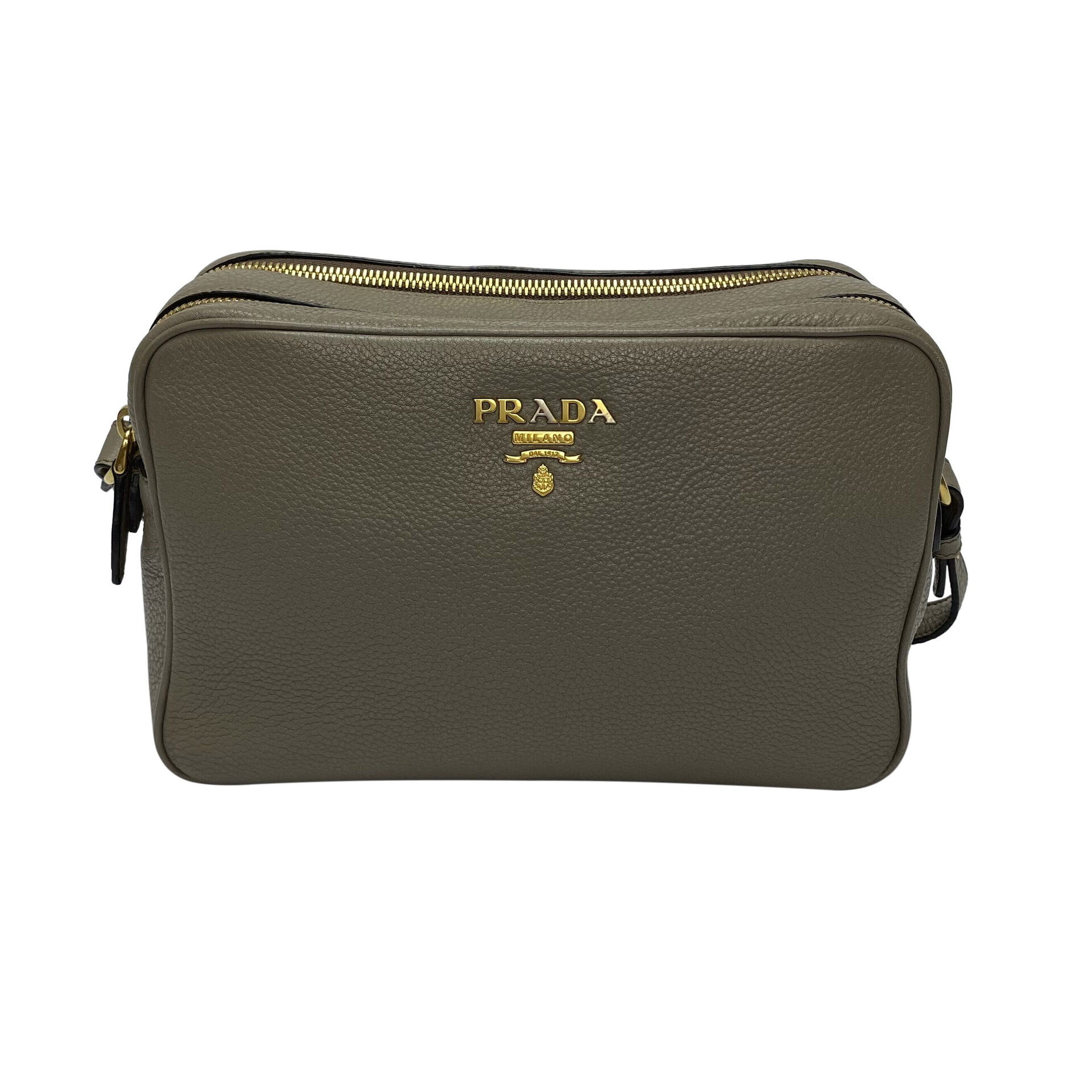 Bolsa Prada Câmera Bag Couro Cinza