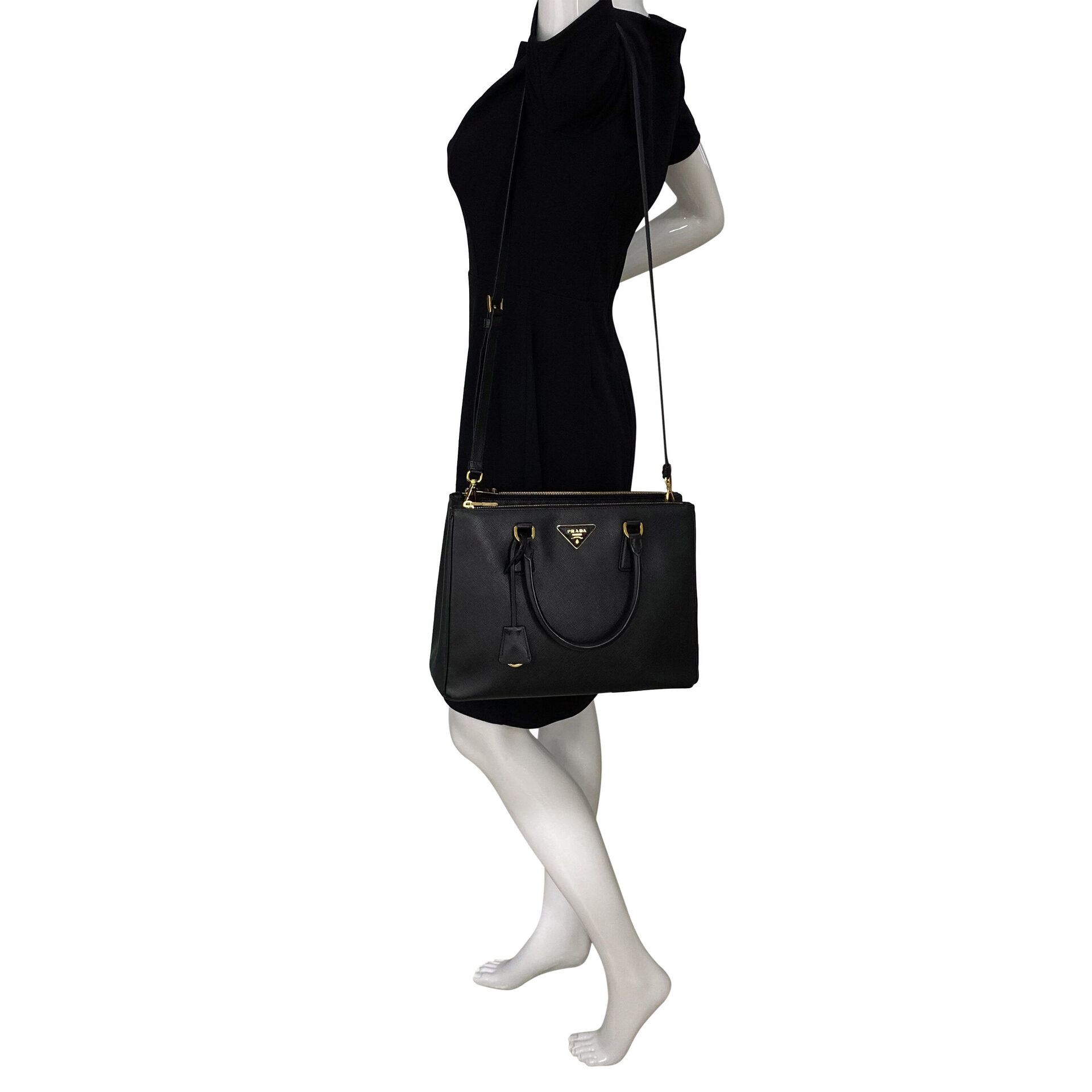 Bolsa Prada Galleria Couro Saffiano Preta