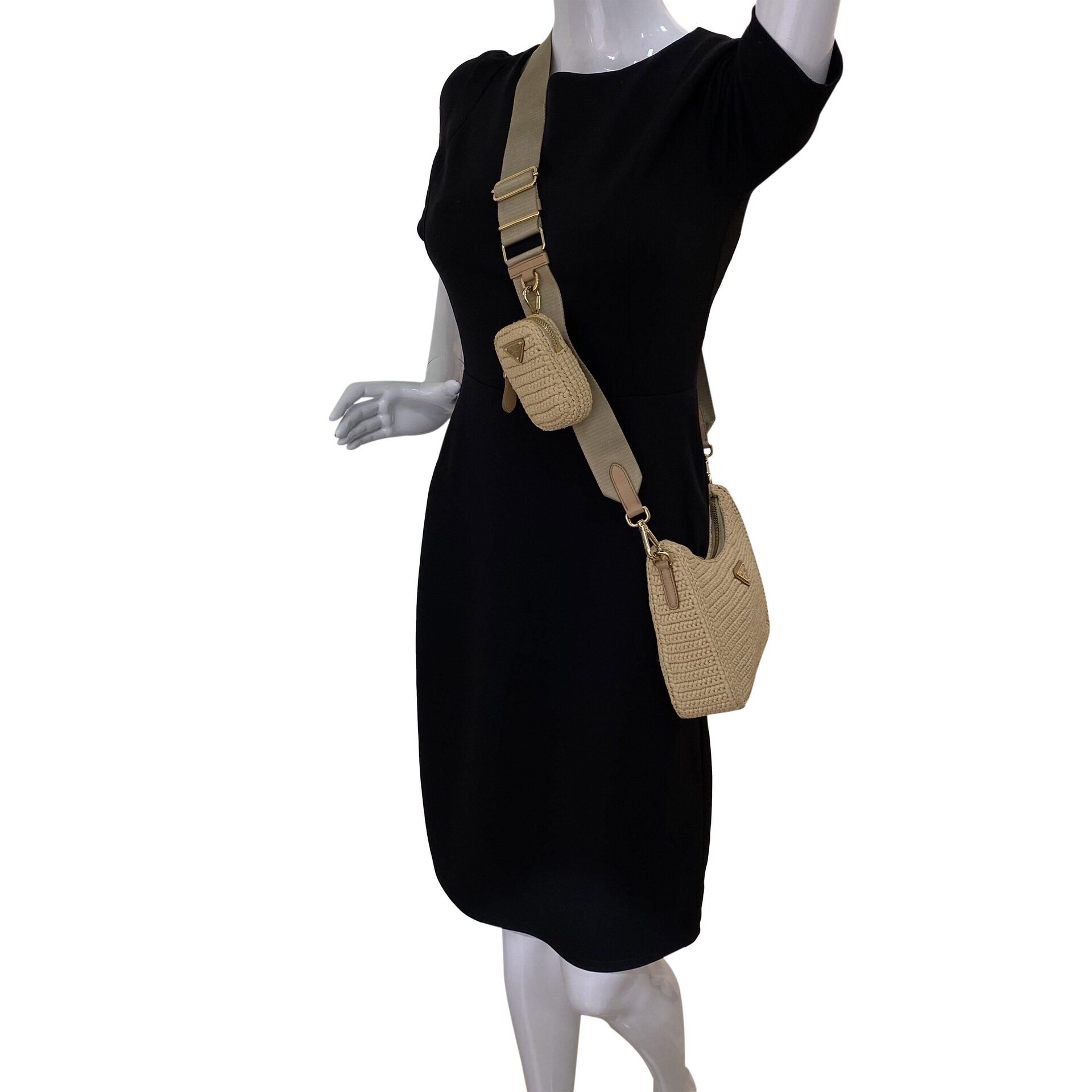 Bolsa Prada Re-Edition 2005 Ráfia Natural