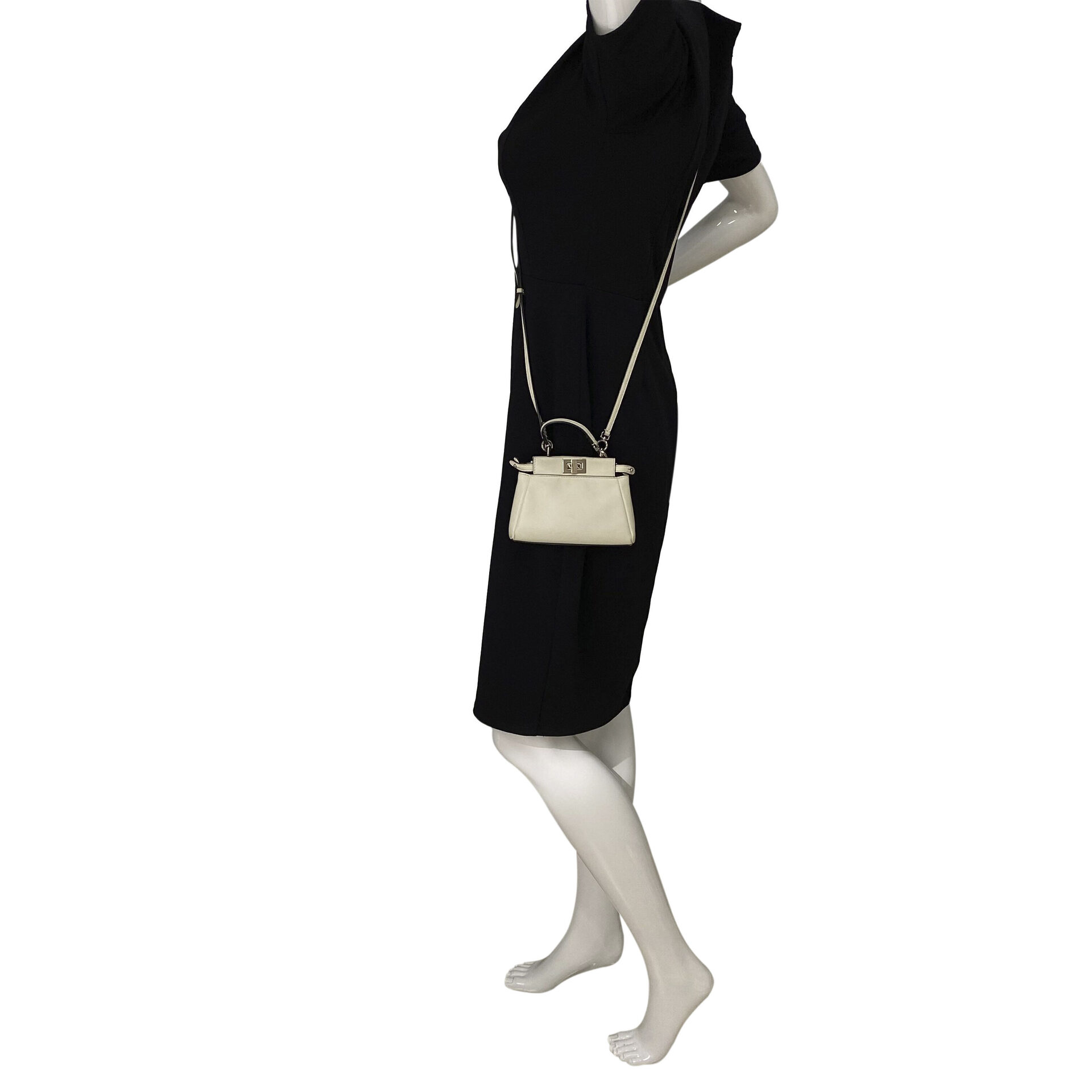 Bolsa Fendi Micro Peekaboo Off White