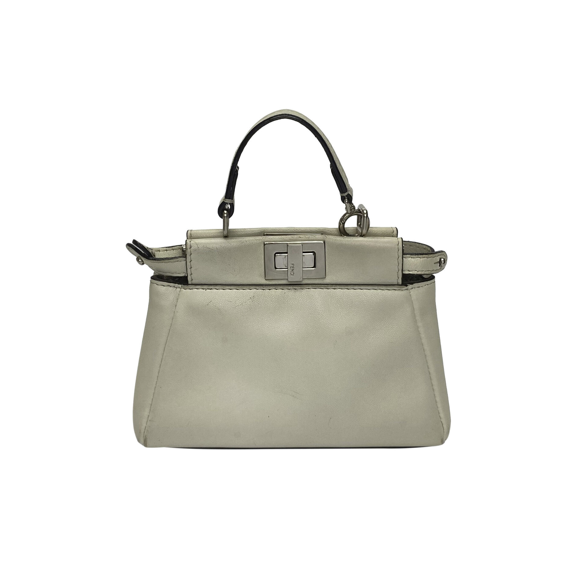 Bolsa Fendi Micro Peekaboo Off White
