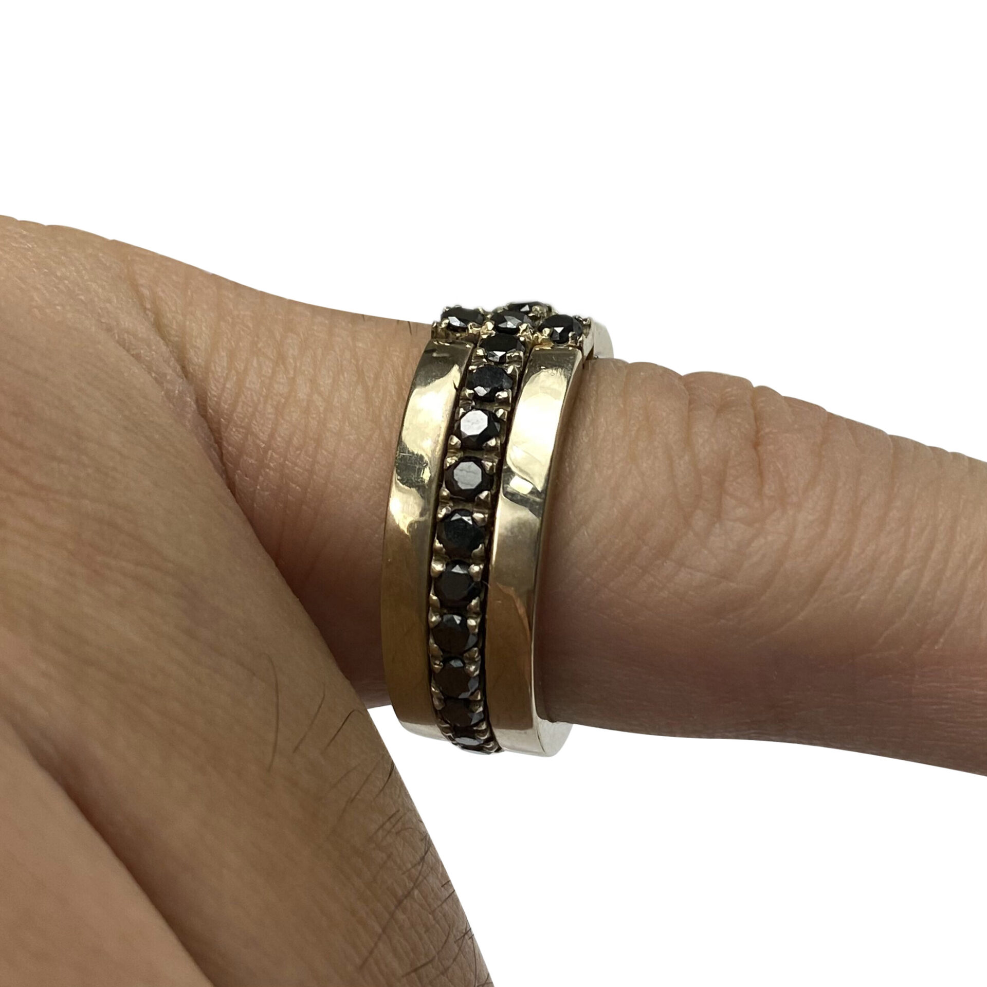 Aliança Cruz Diamantes Negros