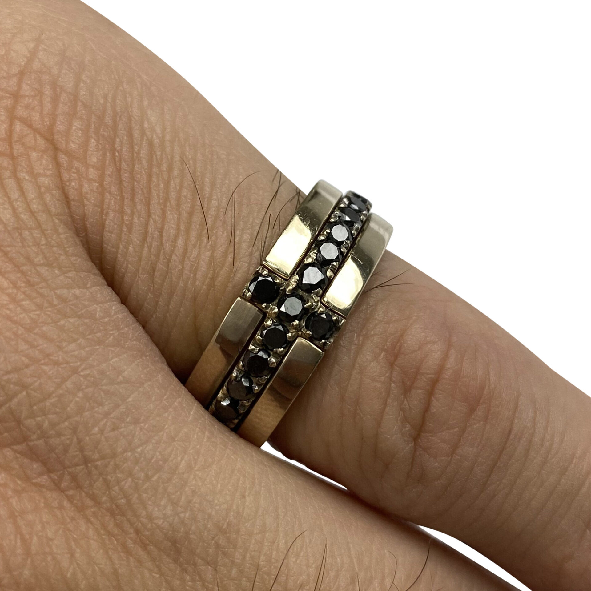 Aliança Cruz Diamantes Negros