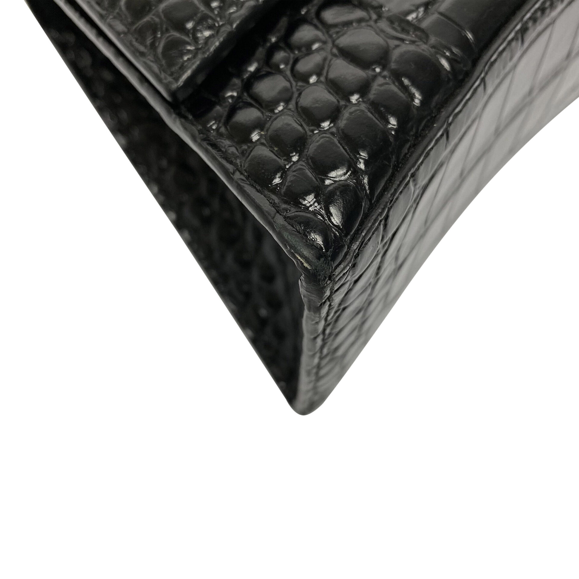 Bolsa Balenciaga Hourglass Crocodile Preta