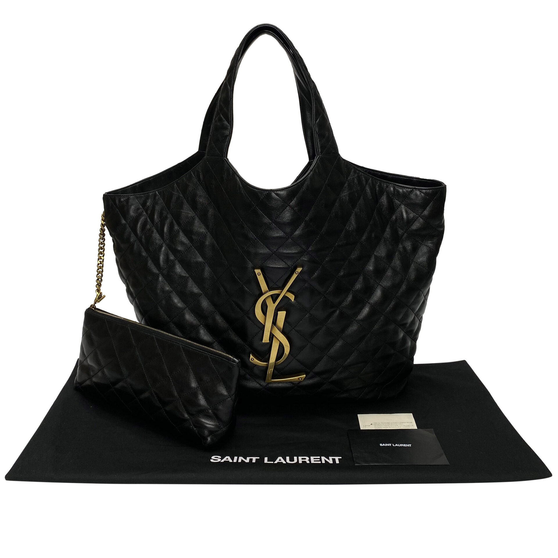 Bolsa Saint Laurent Tote Icare Preta