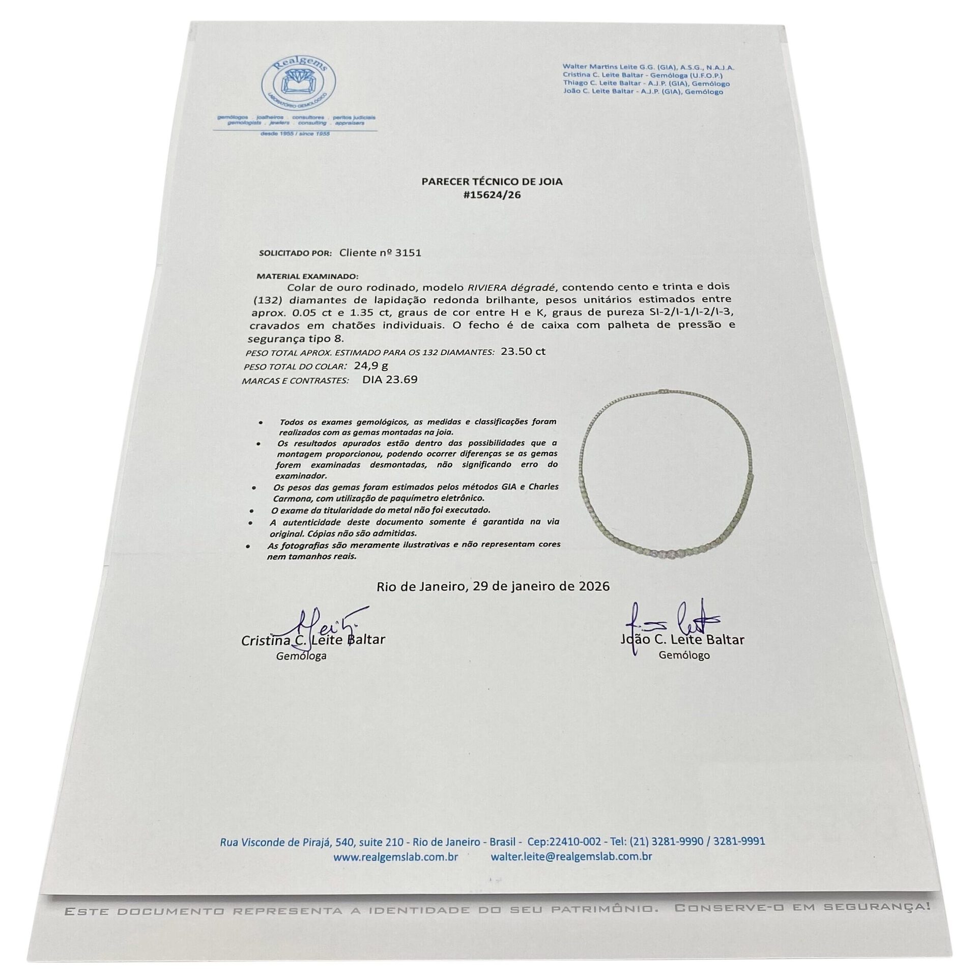 Colar Riviera Degradé - 23.50 ct.