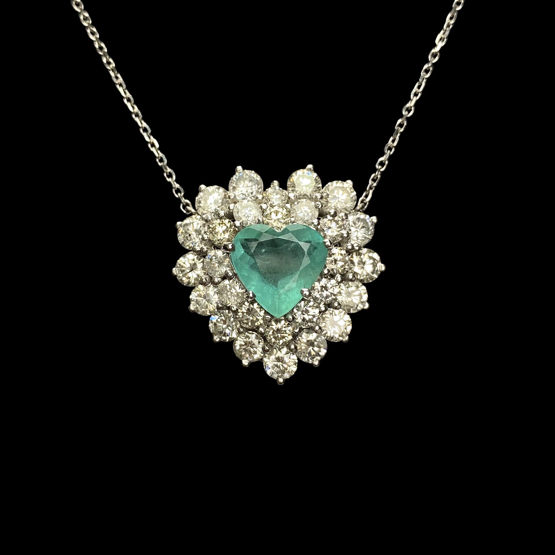 Colar Coração Esmeralda - 1.65 ct.