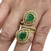 Anel Gotas Esmeraldas