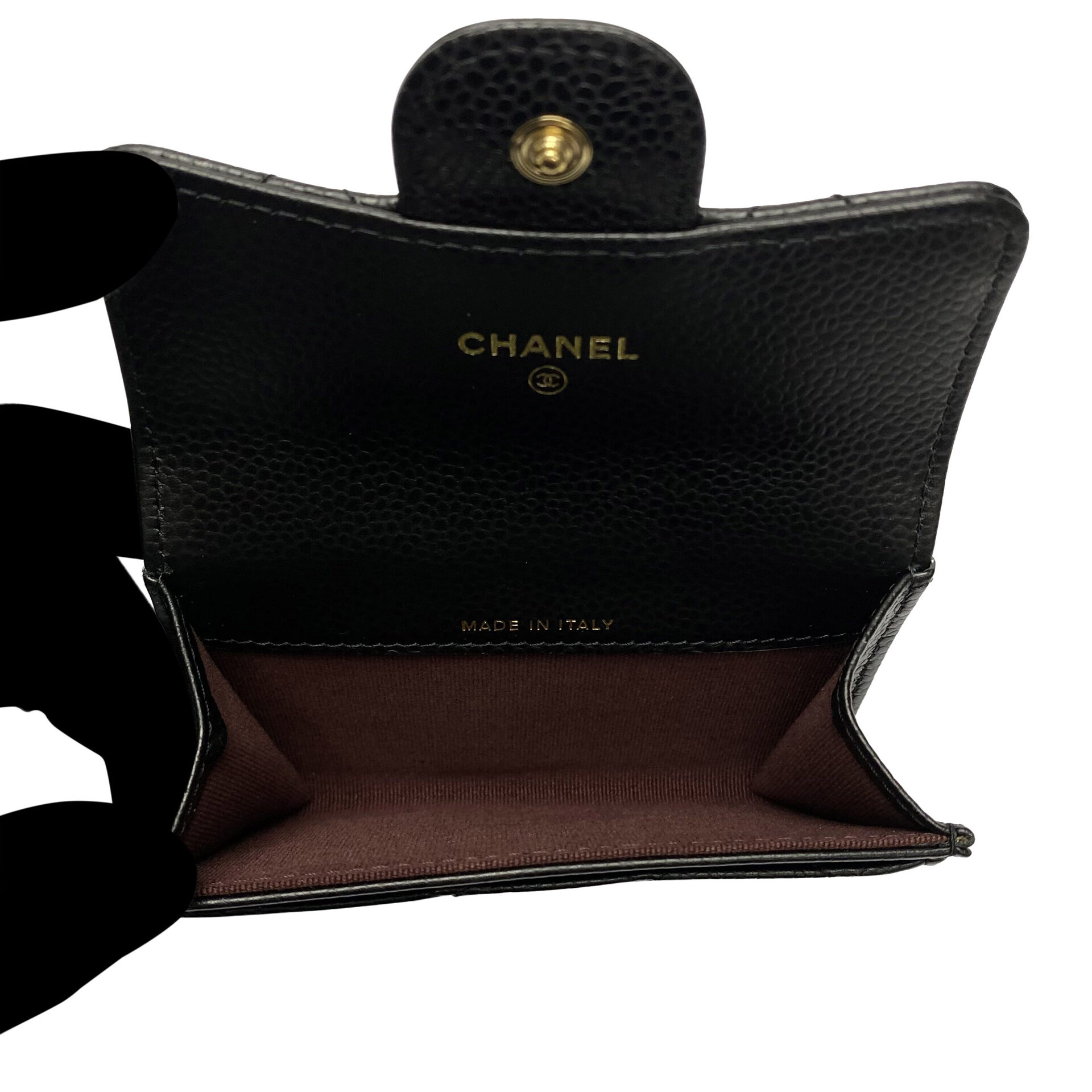 Porta-Cartões Chanel Couro Preta