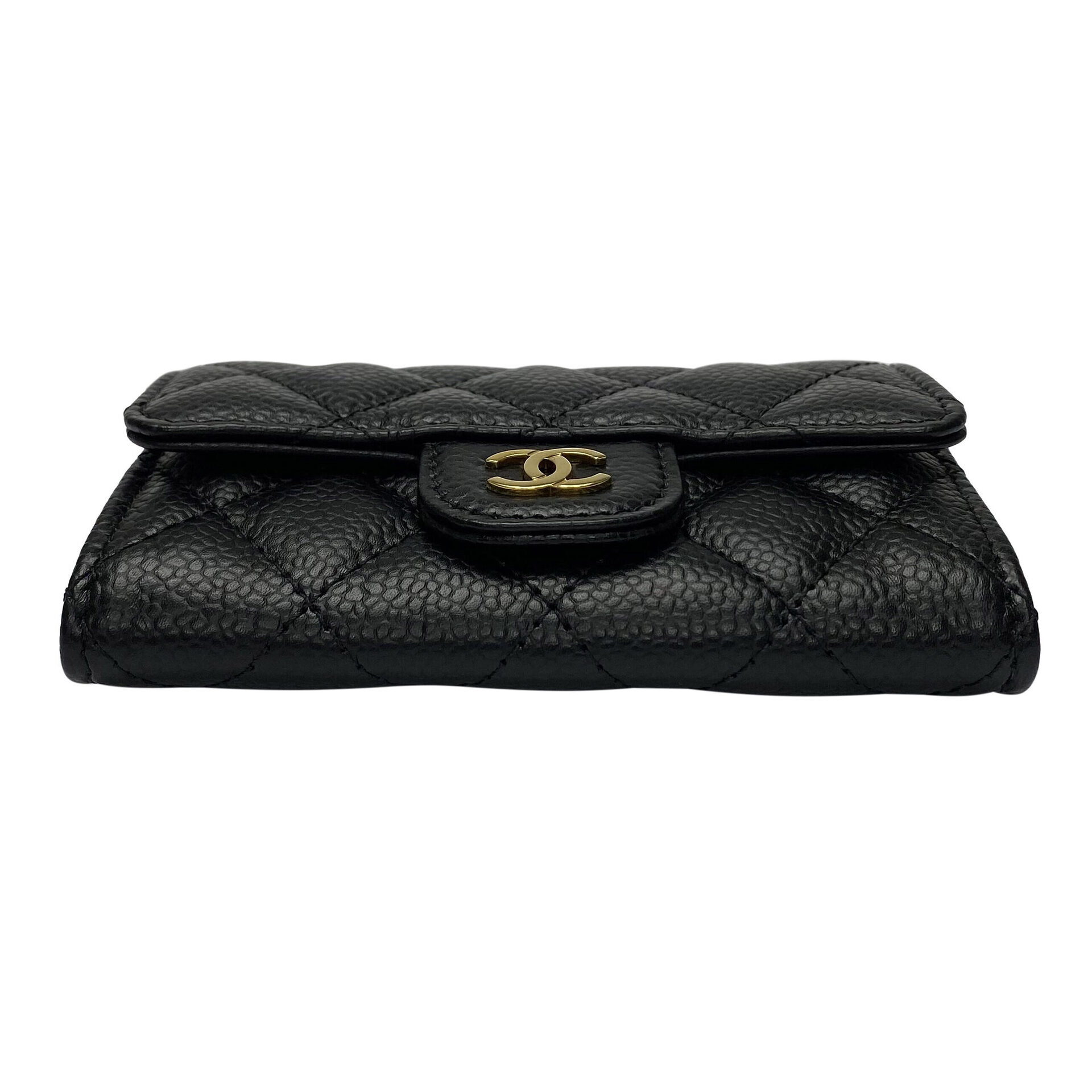 Porta-Cartões Chanel Couro Preta