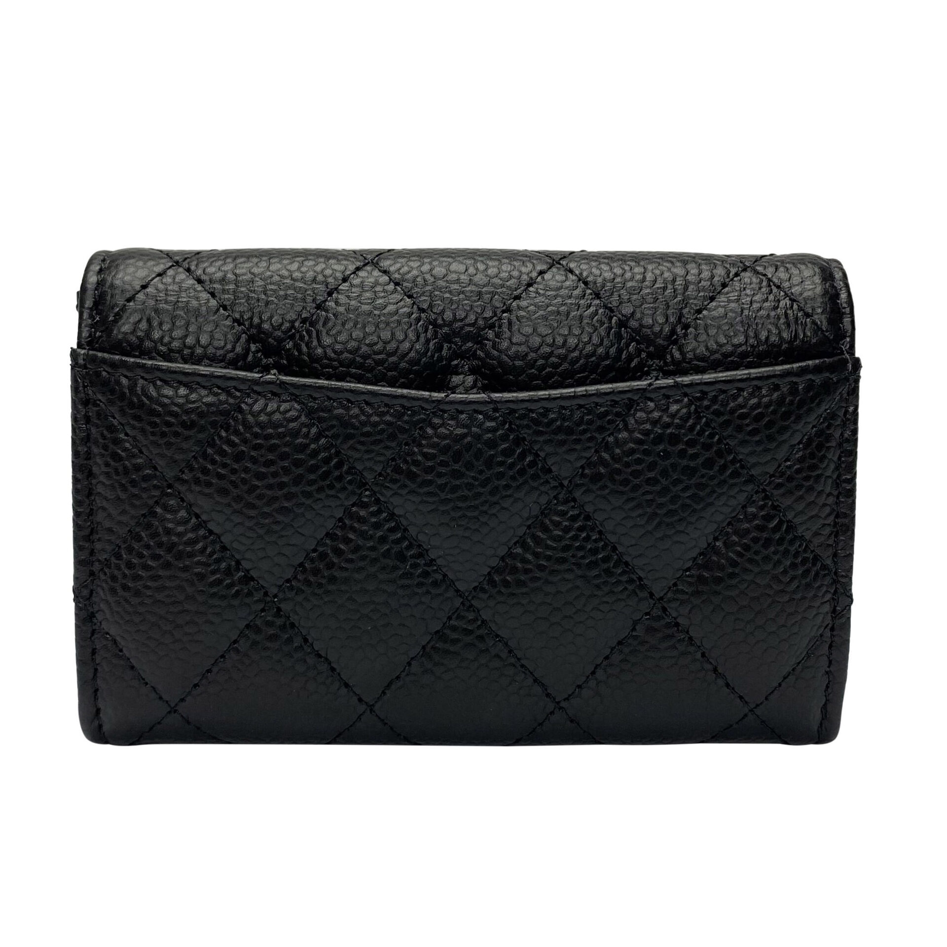 Porta-Cartões Chanel Couro Preta