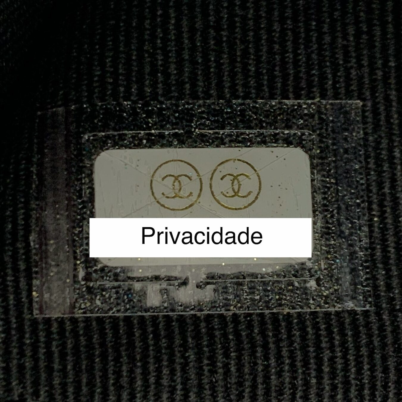 Porta-Cartões Chanel Couro Preta