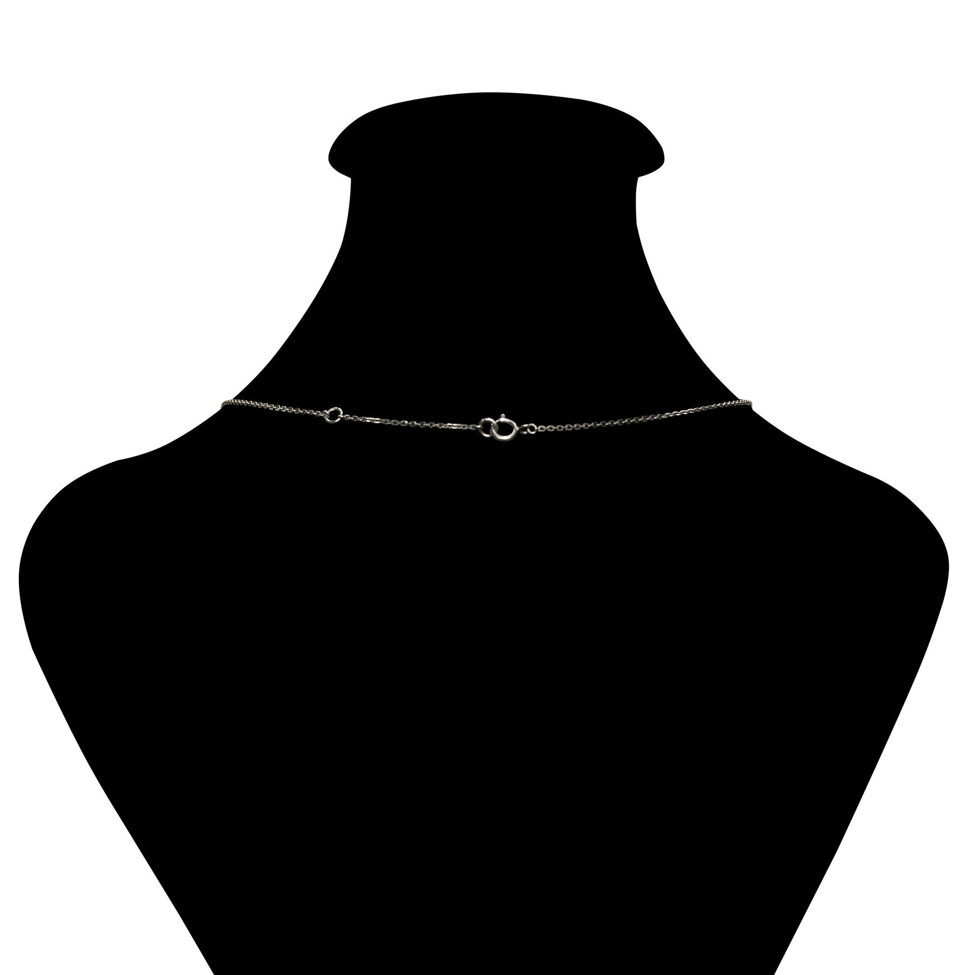 Colar Coração Diamantes Baguetes