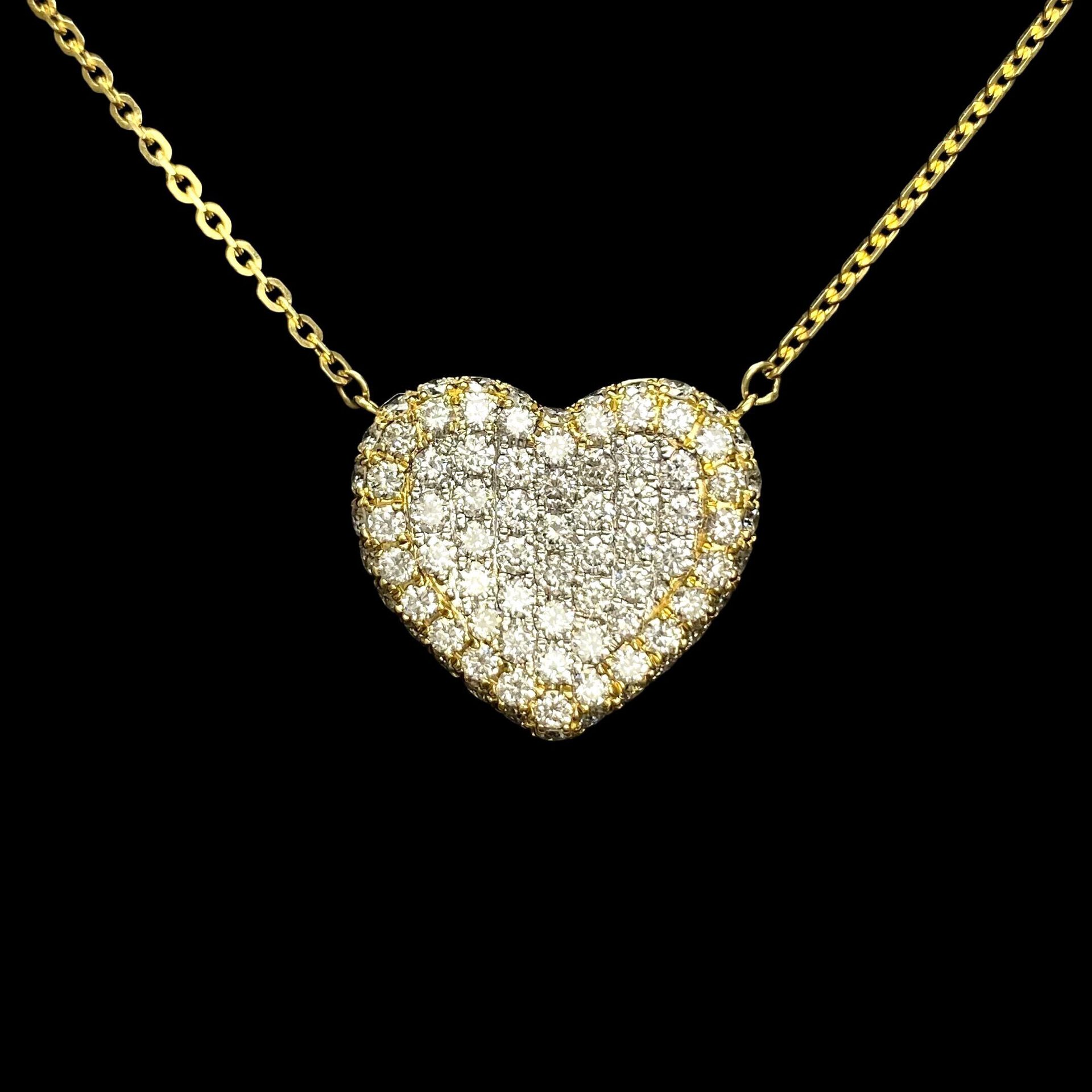 Colar Coração Pavê de Diamantes - 1.40 ct