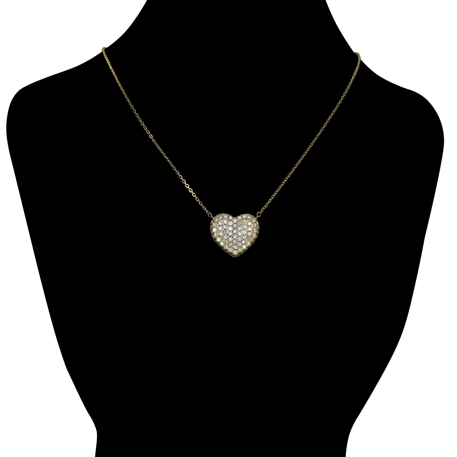 Colar Coração Pavê de Diamantes - 1.40 ct