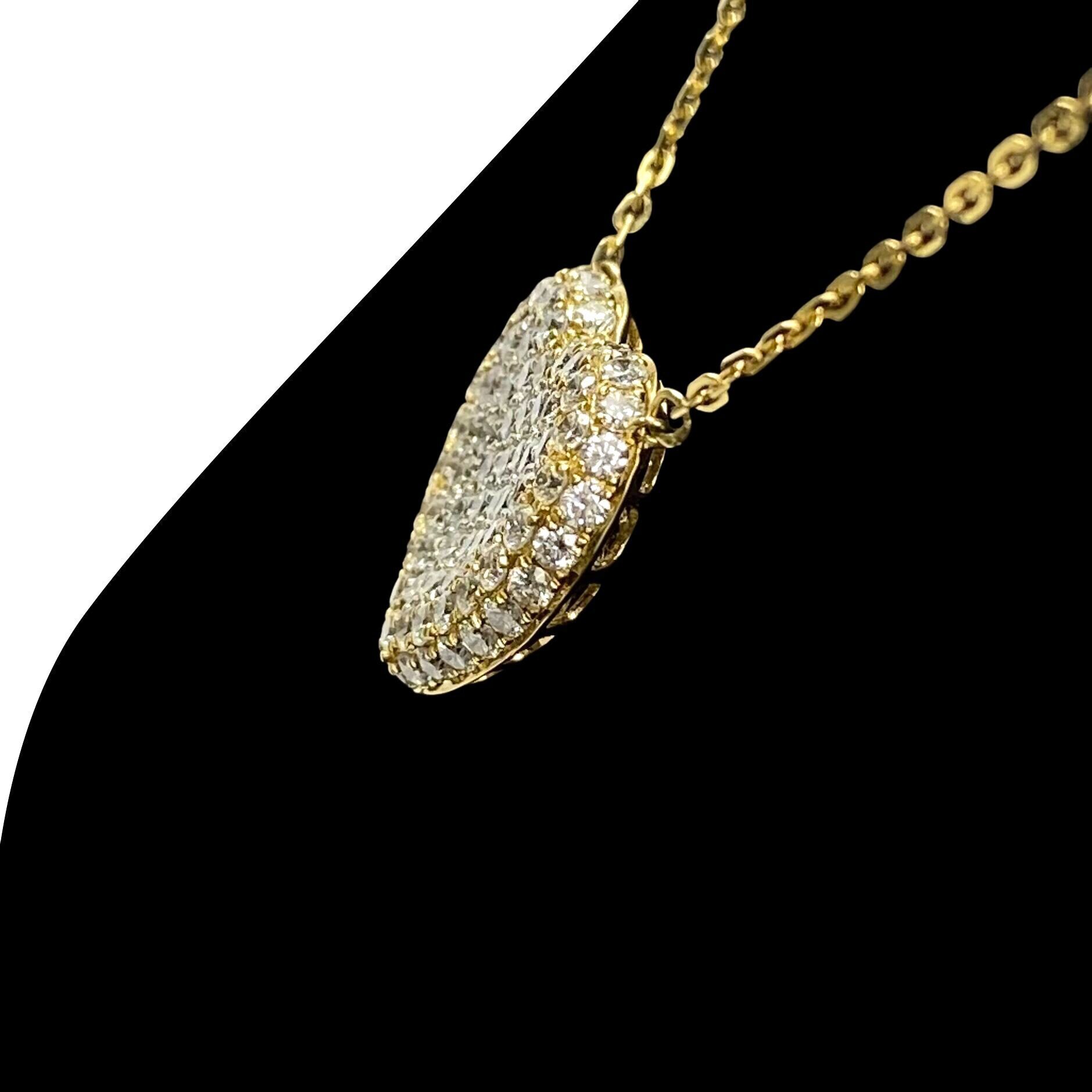 Colar Coração Pavê de Diamantes - 1.40 ct