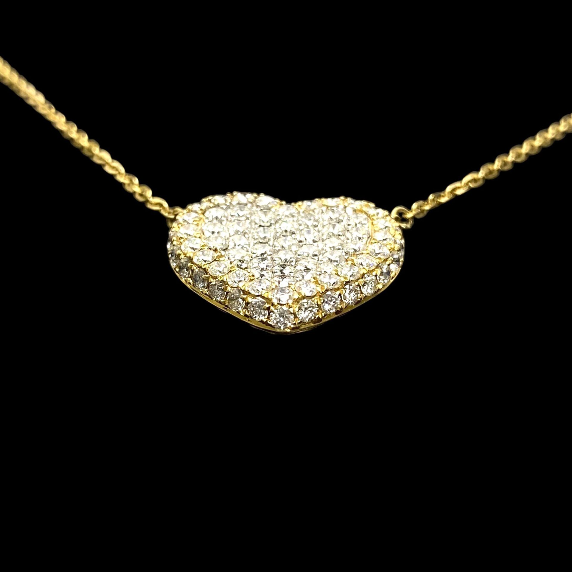 Colar Coração Pavê de Diamantes - 1.40 ct