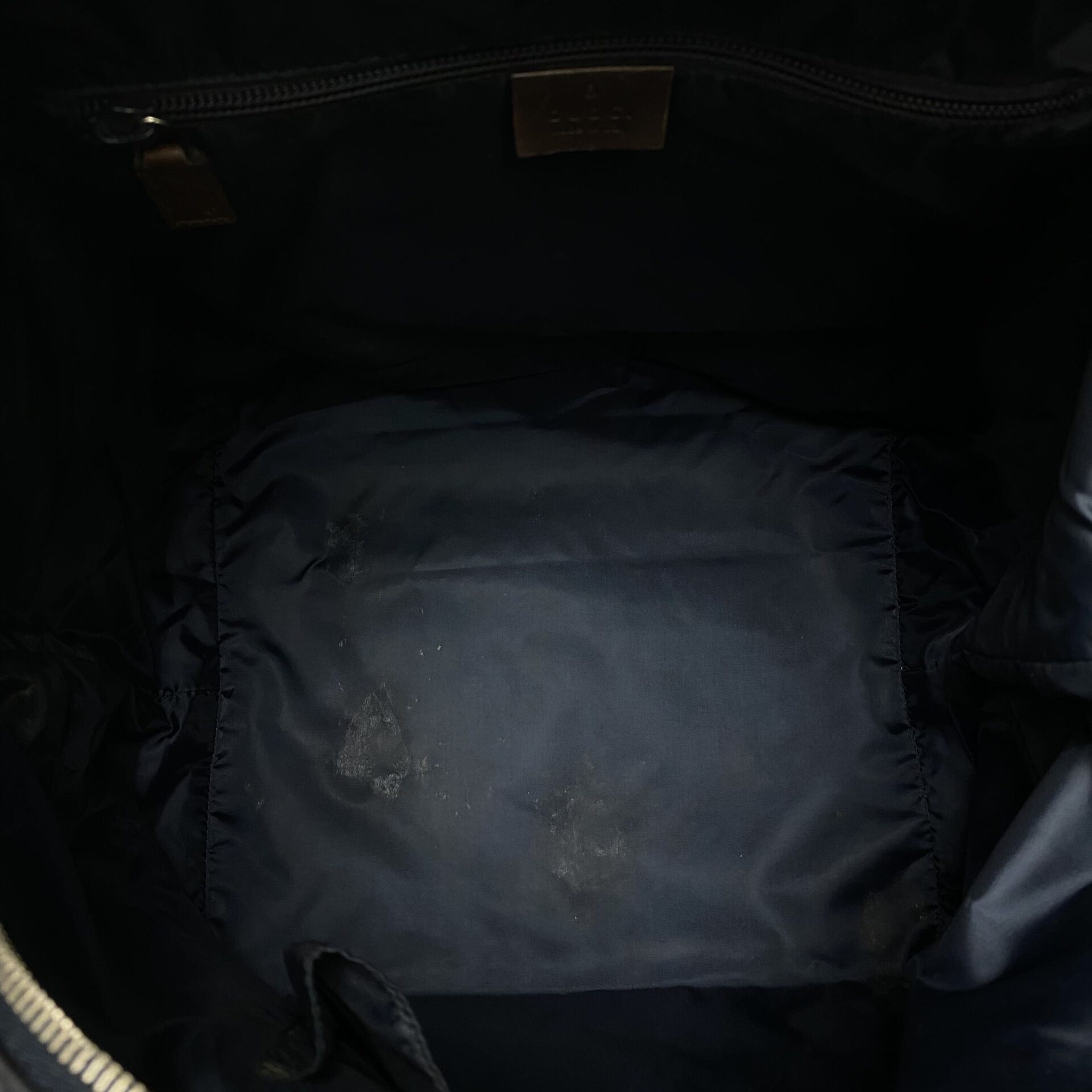 Bolsa Gucci Tote Web Nylon Azul e Cinza