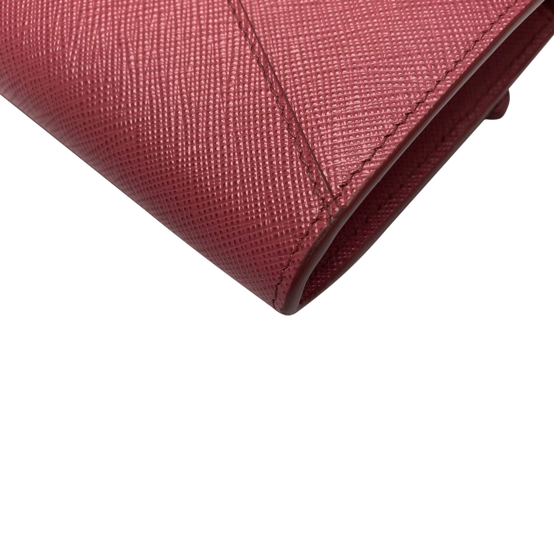 Carteira Prada Couro Saffiano Rosa