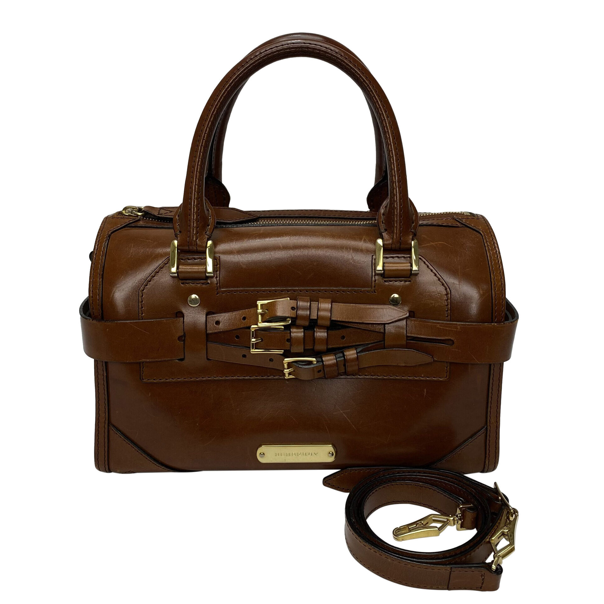 Bolsa Burberry Baú Couro Marrom