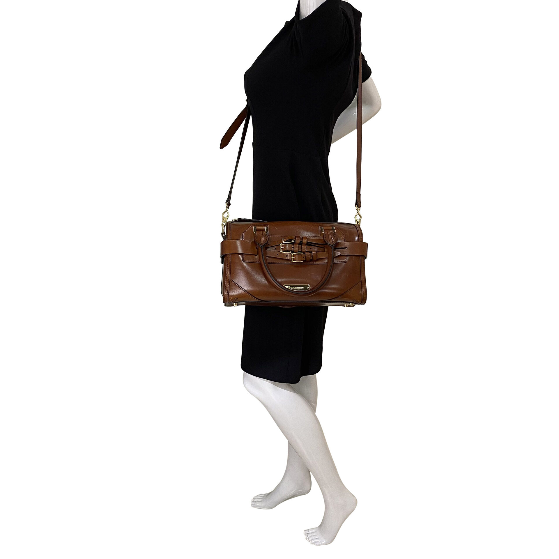 Bolsa Burberry Baú Couro Marrom