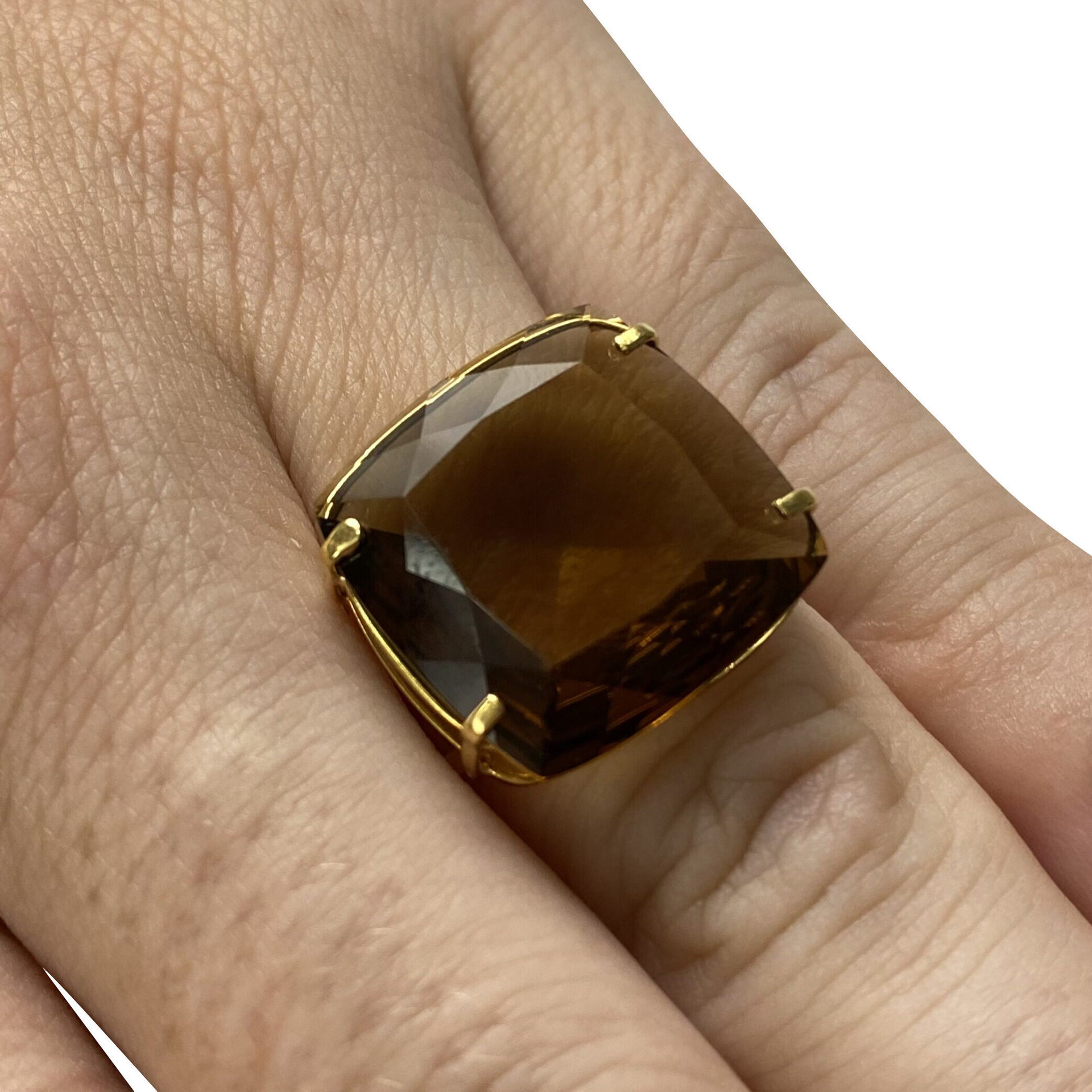 Anel Ouro Amarelo com Citrino