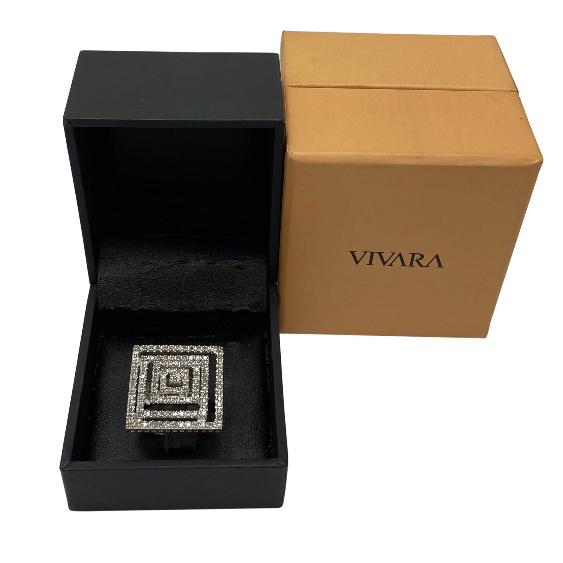 Anel Vivara Ouro Branco com Diamantes