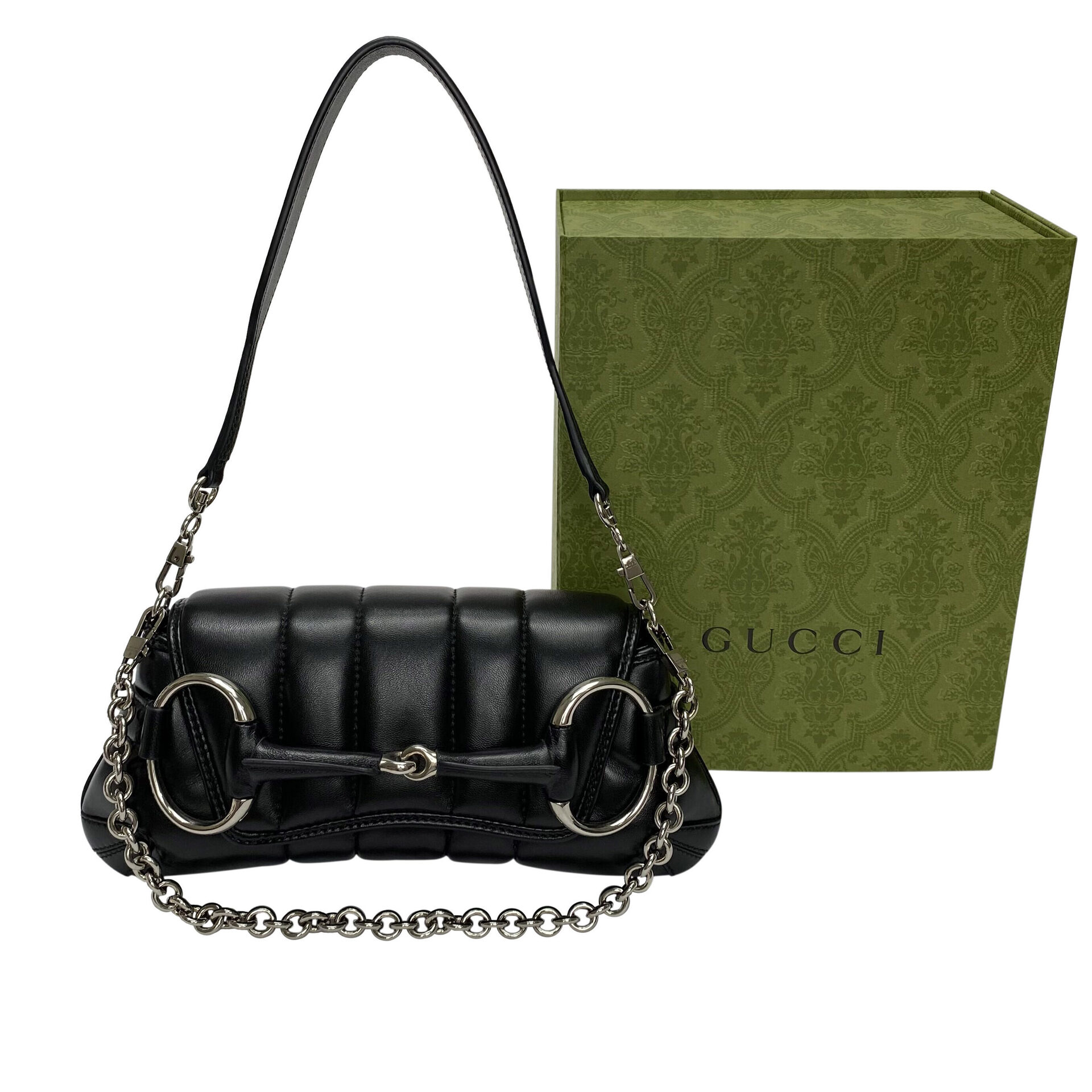 Bolsa Gucci Horsebit Chain Preta