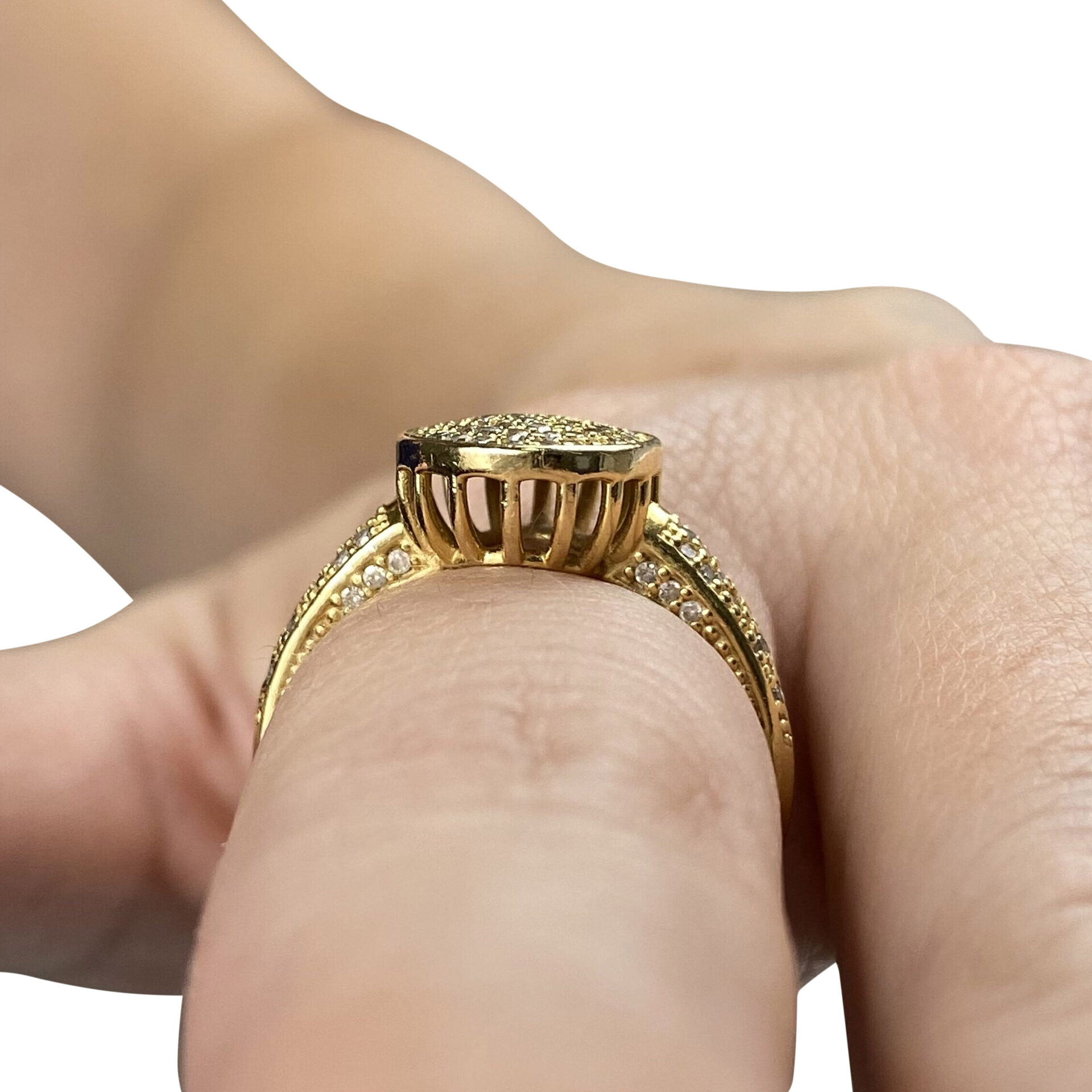 Anel Ouro Amarelo e Diamantes