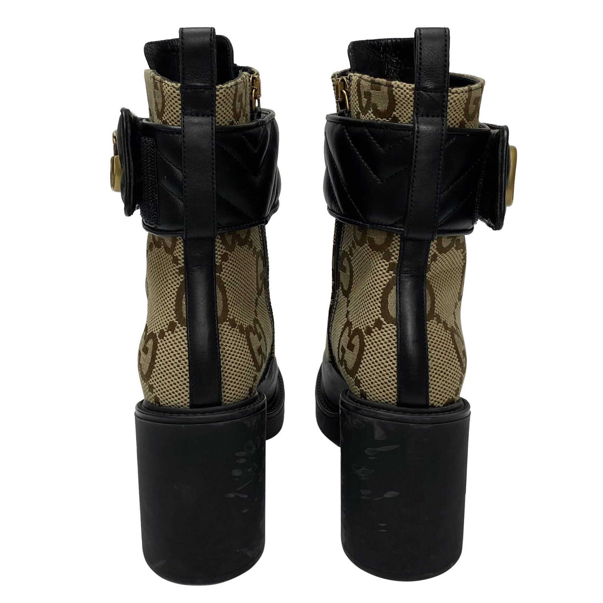 Bota Gucci Preta e Monograma