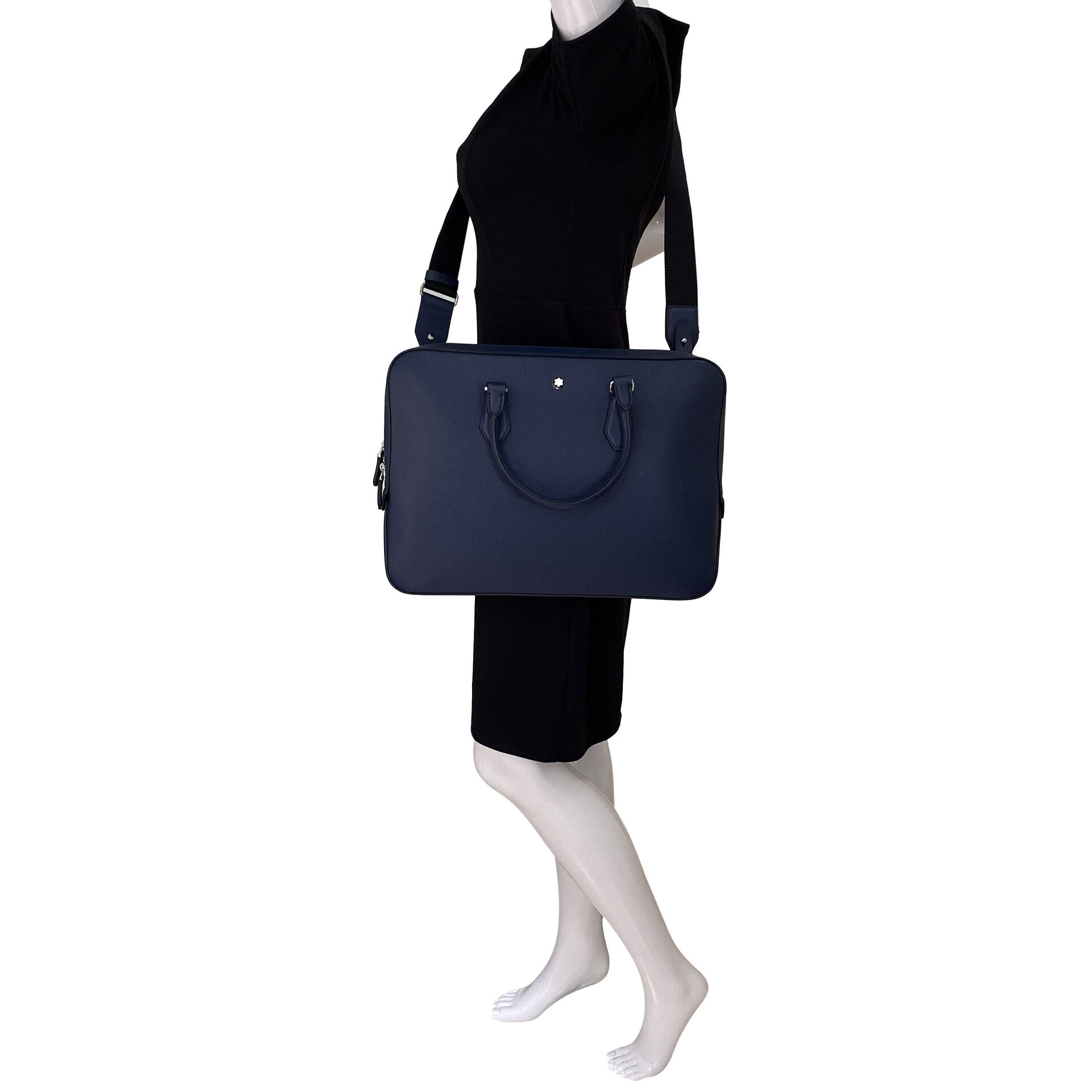Pasta Montblanc Sartorial Couro Marinho