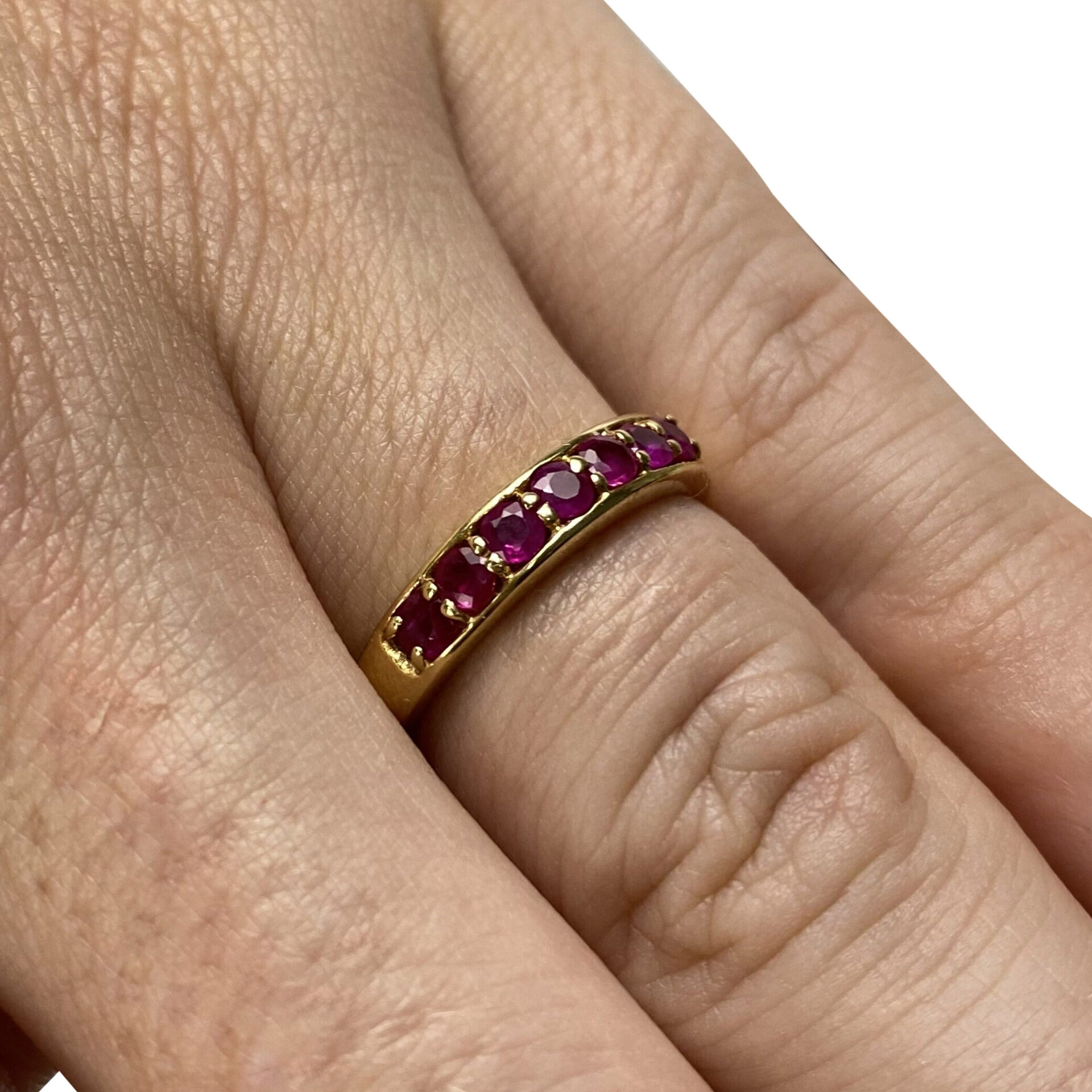 Meia Aliança HStern Ouro Amarelo com Rubis