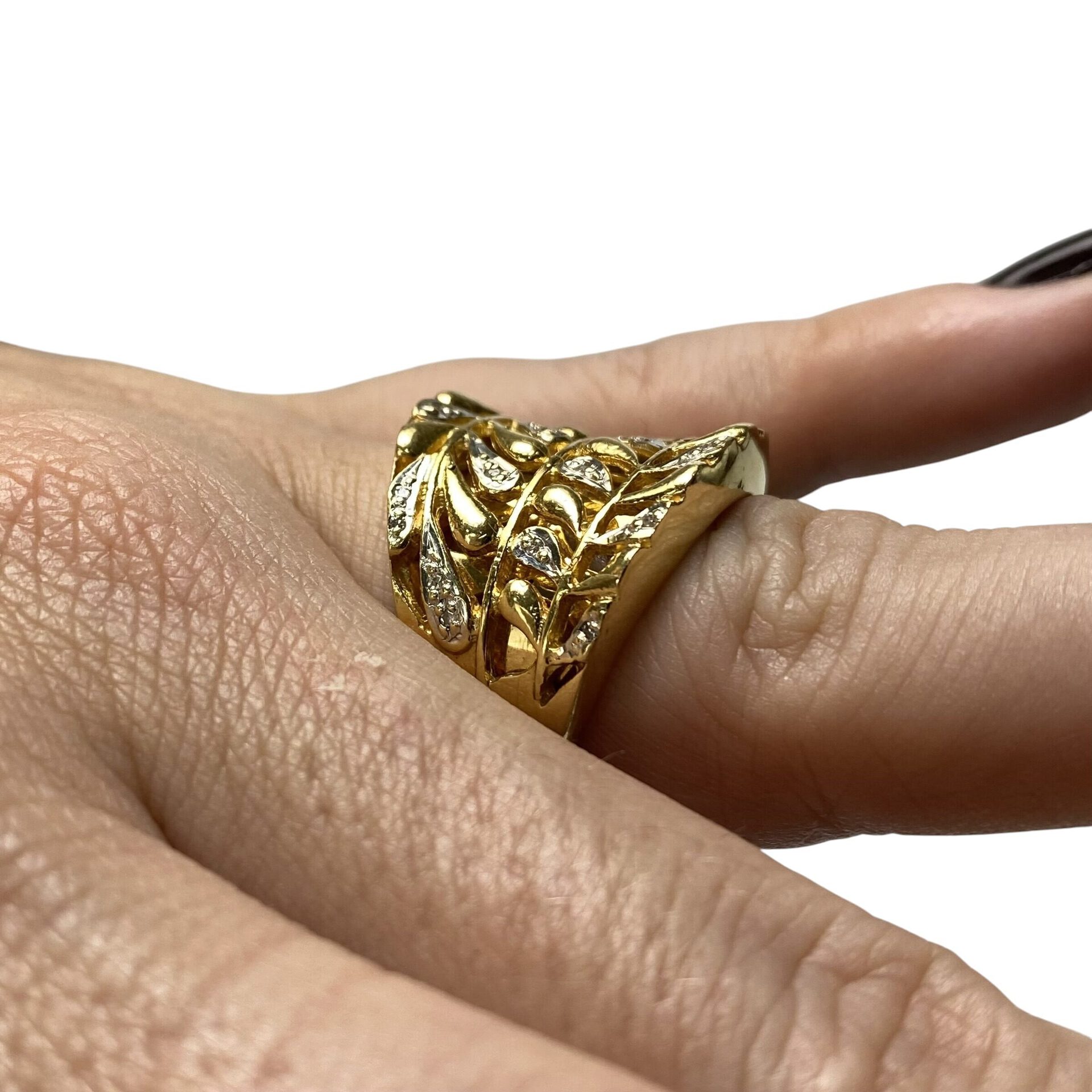 Anel Ouro Amarelo com Diamantes