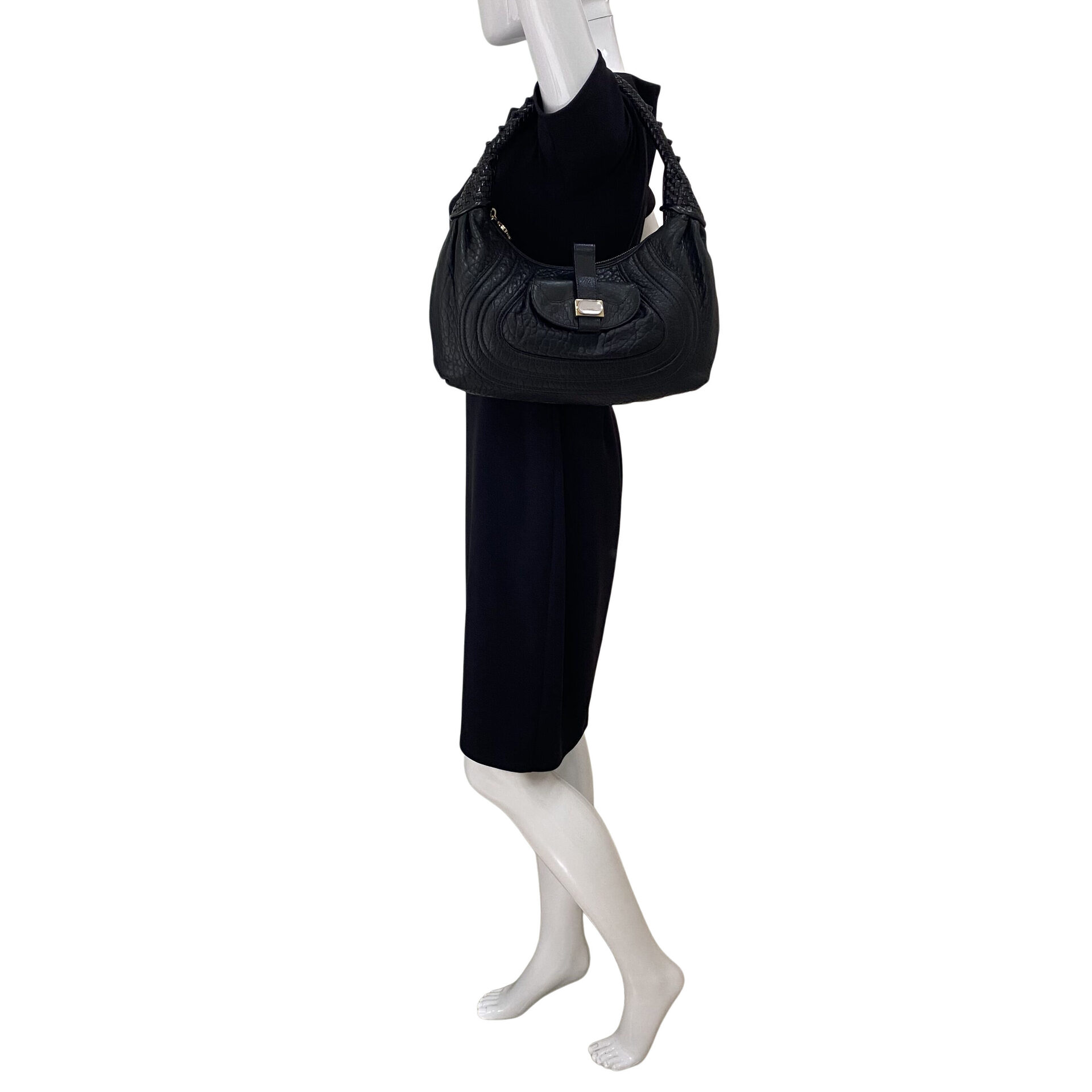 Bolsa Fendi Hobo Couro Preto