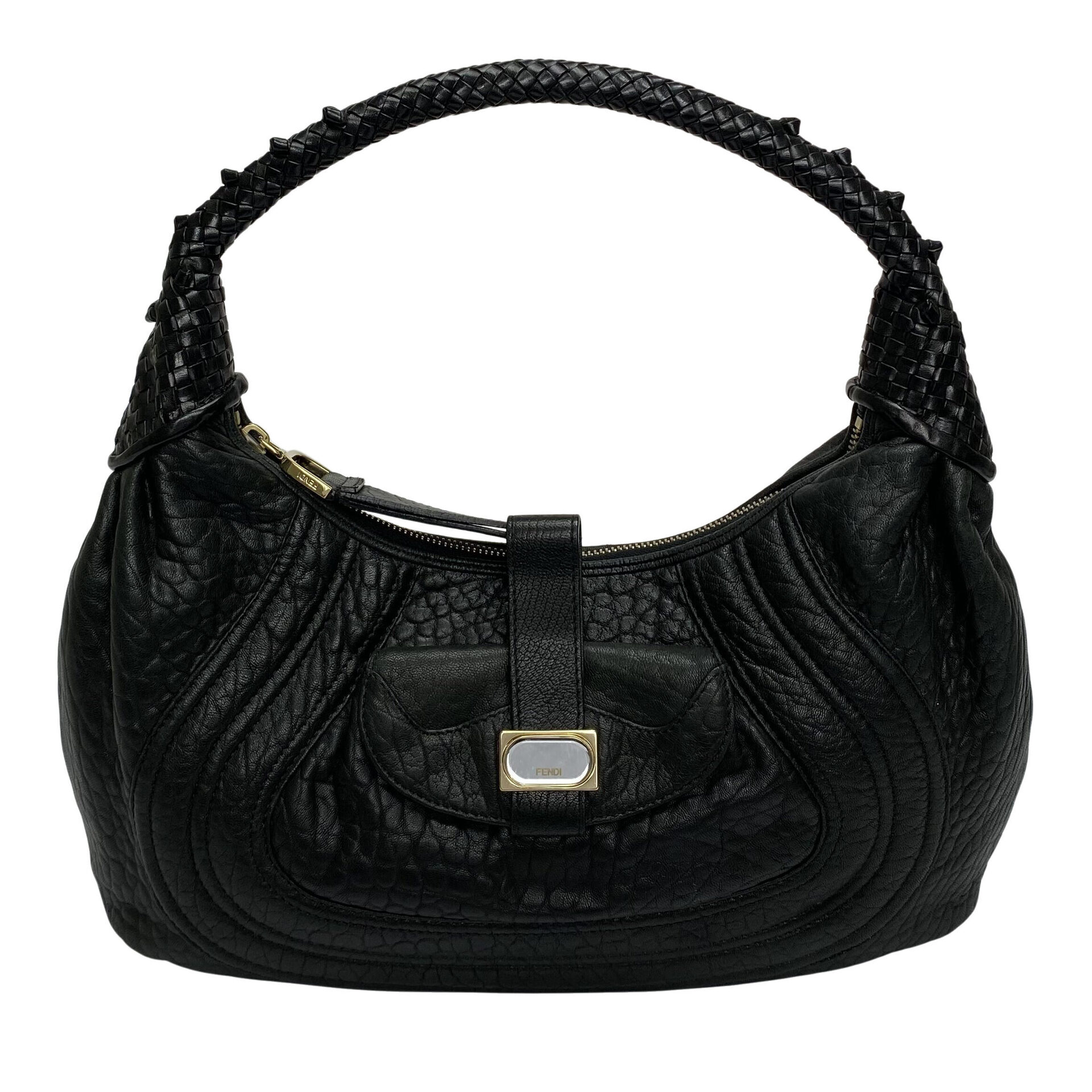 Bolsa Fendi Hobo Couro Preto