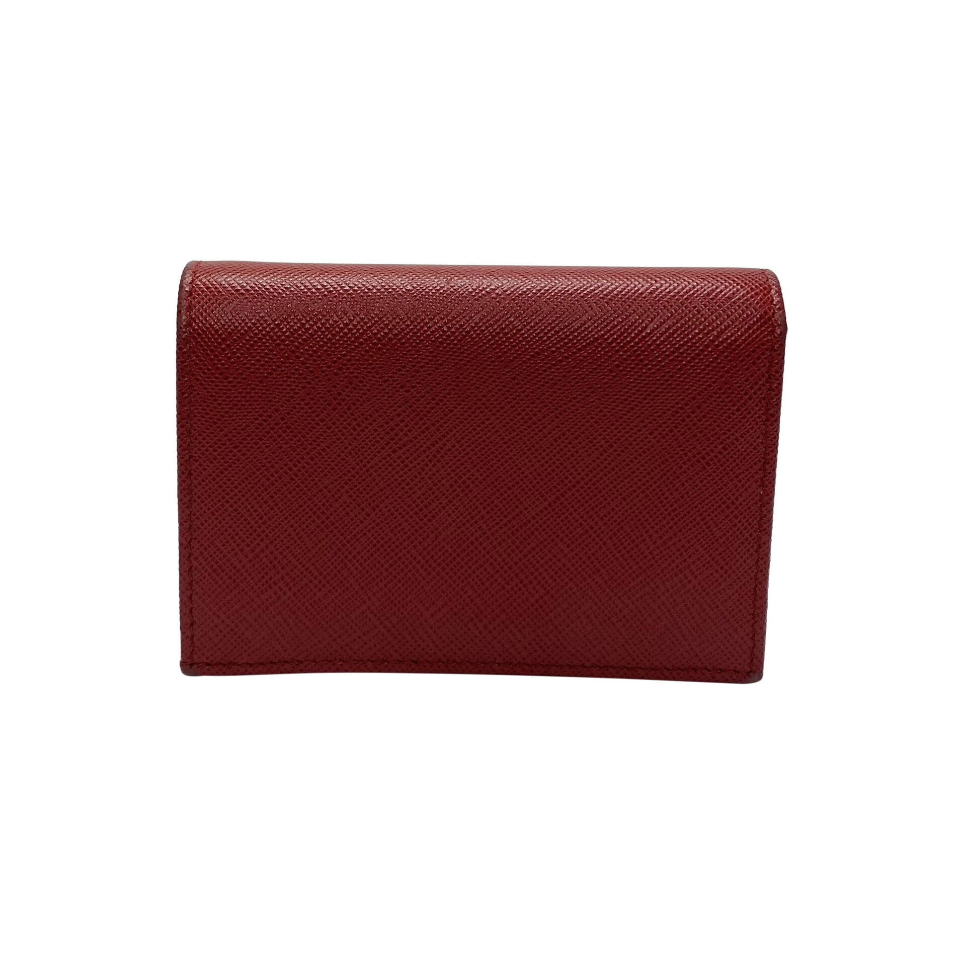 Carteira Prada Couro Saffiano Vermelho
