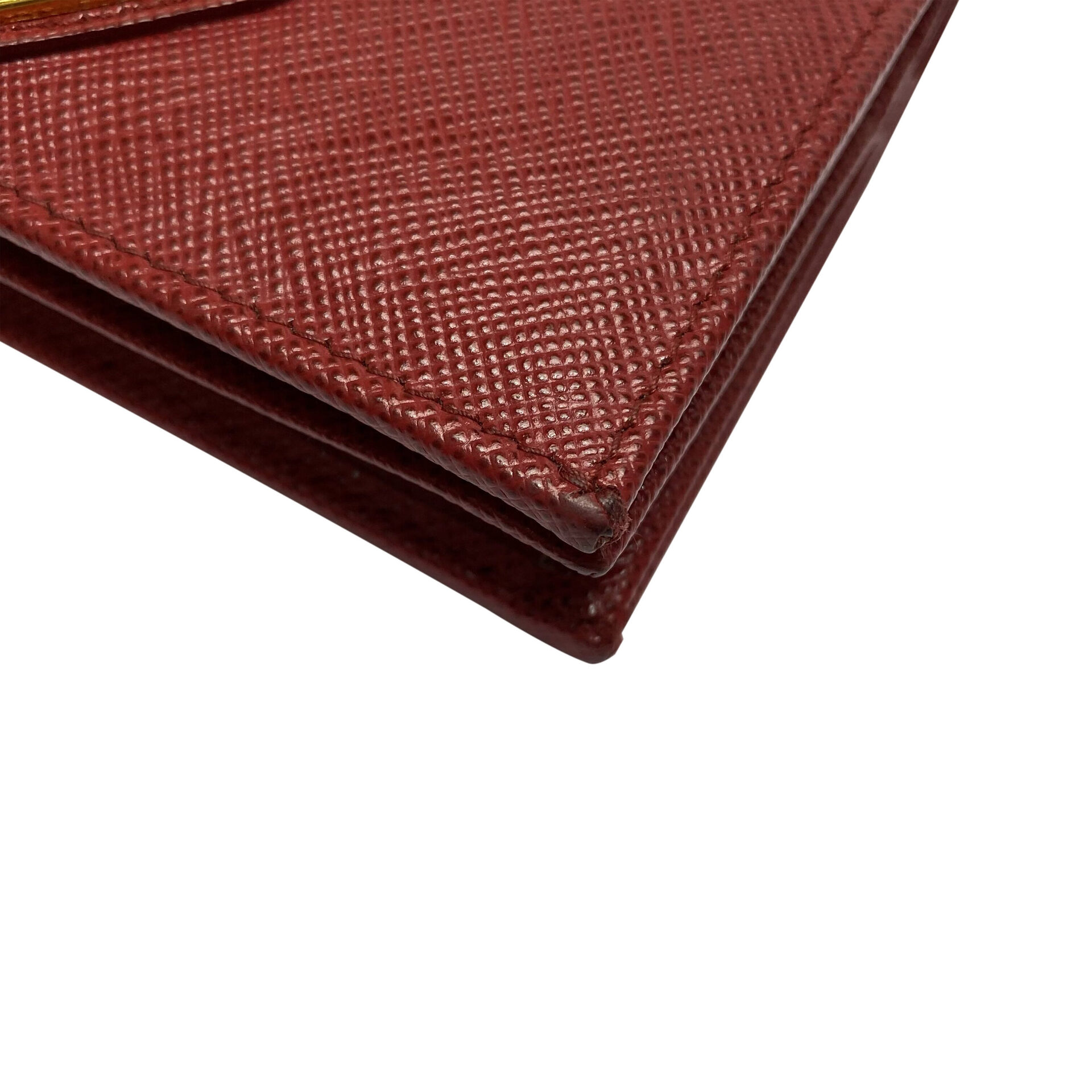 Carteira Prada Couro Saffiano Vermelho