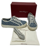 Tênis Salvatore Ferragamo Monograma Denim