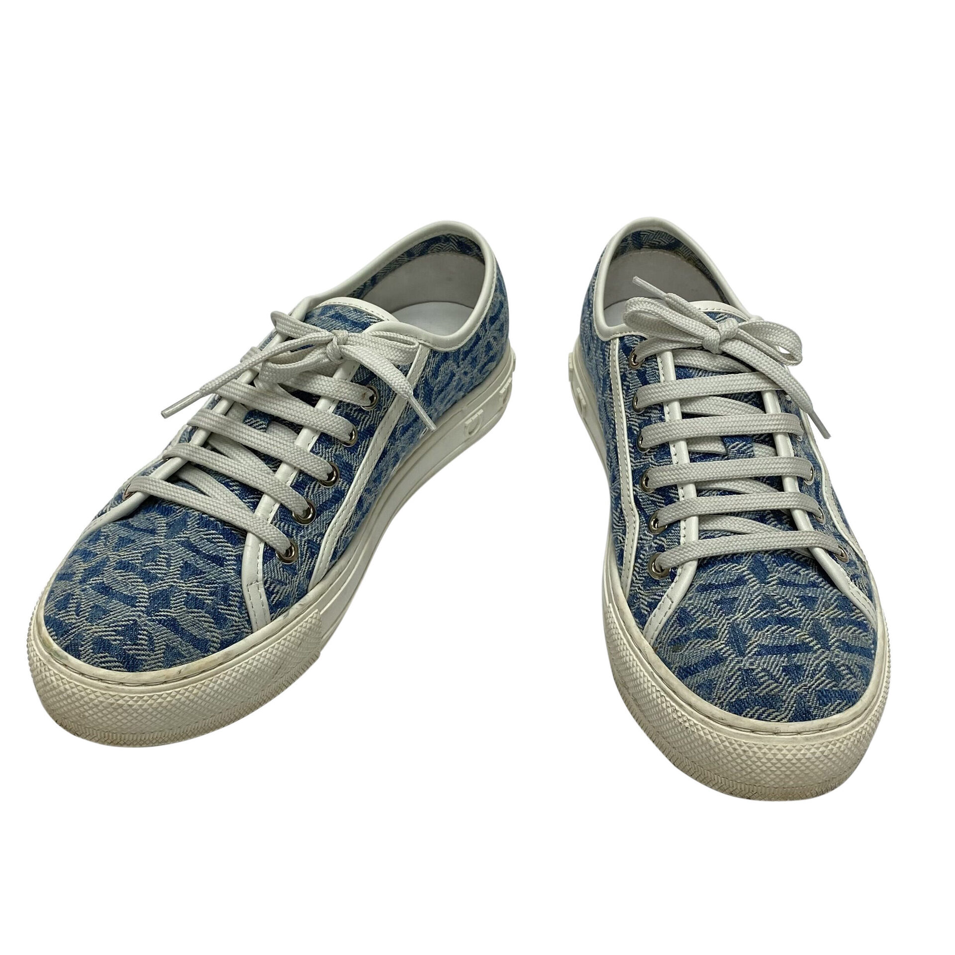 Tênis Salvatore Ferragamo Monograma Denim