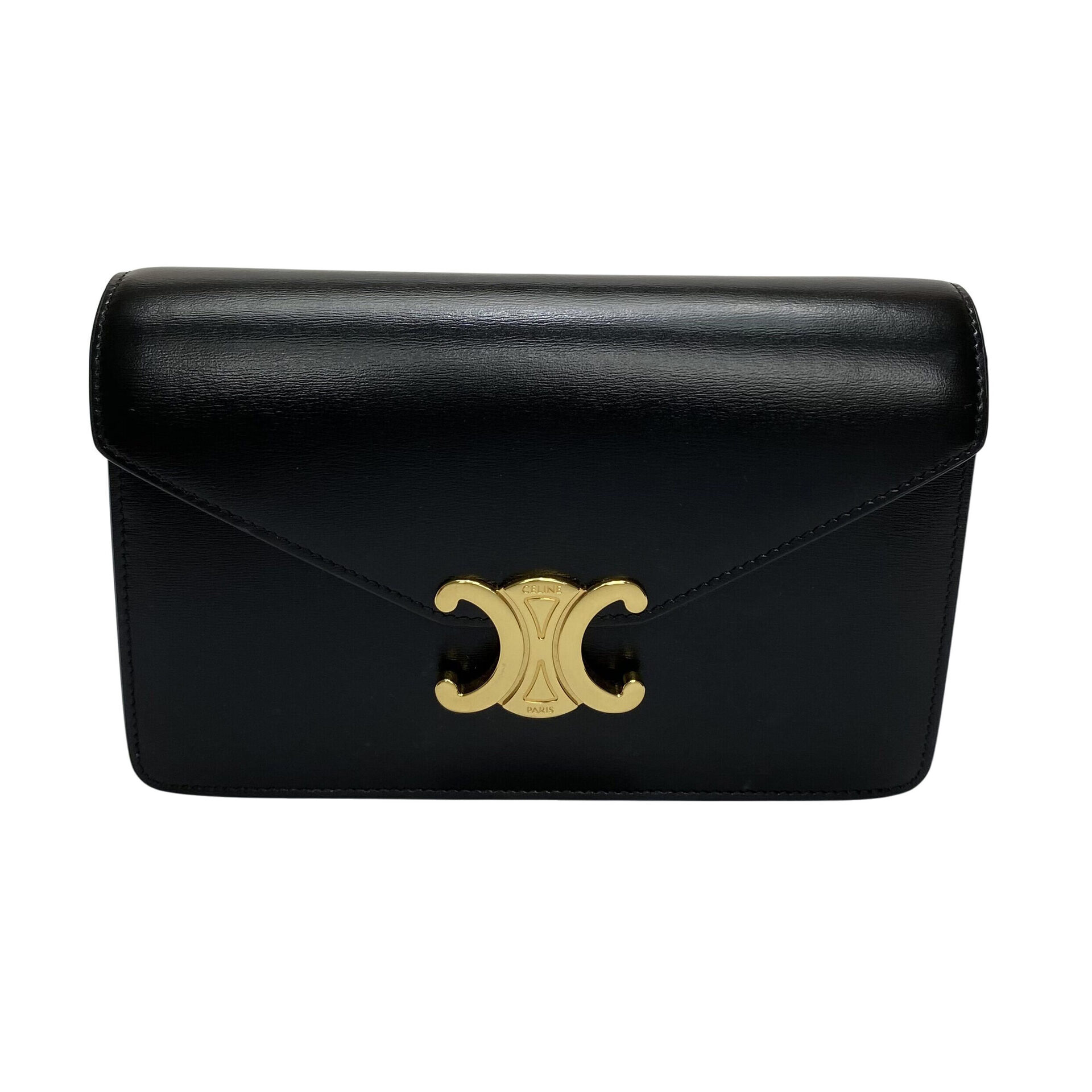 Bolsa Celine Triomphe Margo Wallet Chain Preta