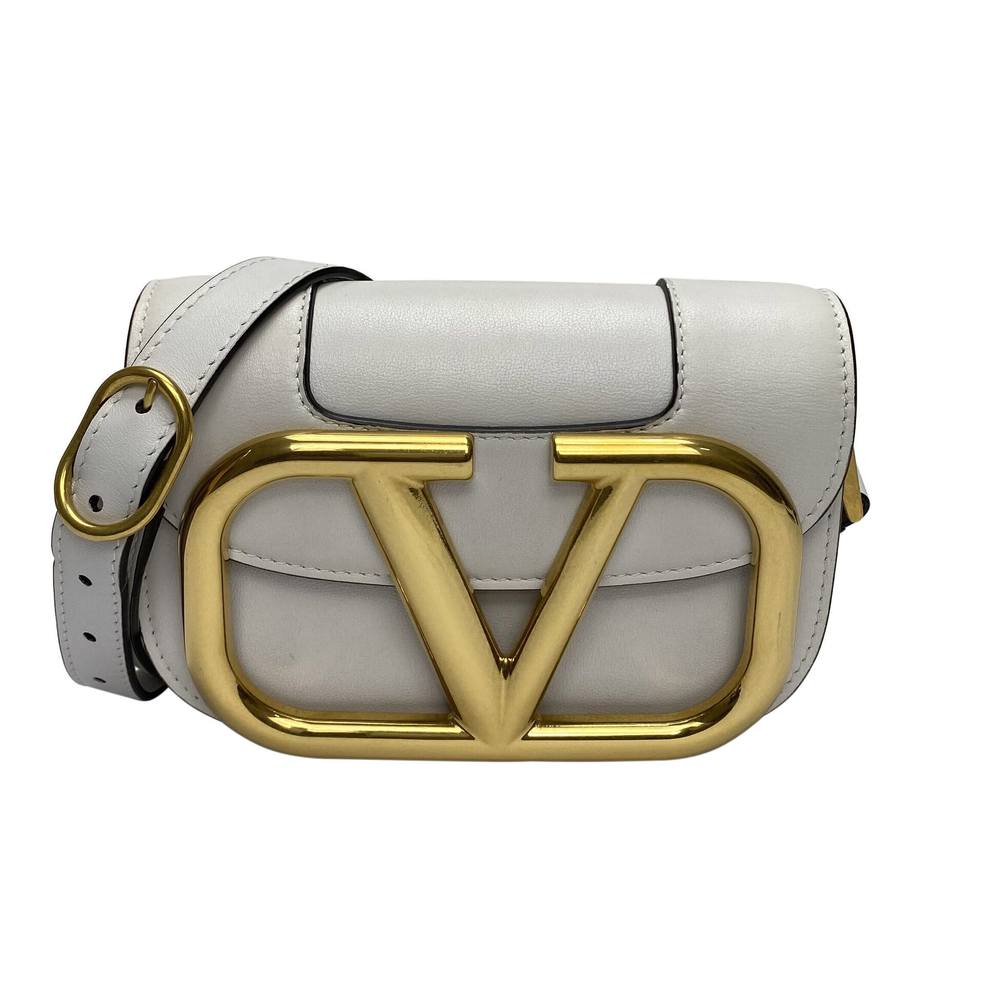 Bolsa Valentino Garavani Supervee Couro Branco